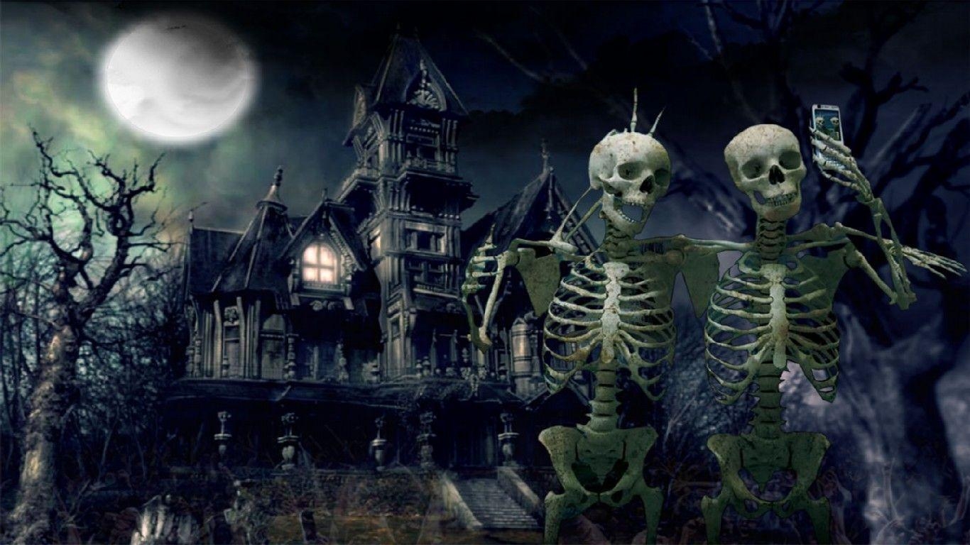 1370x770 Haunted House Wallpaper for Computer, Desktop