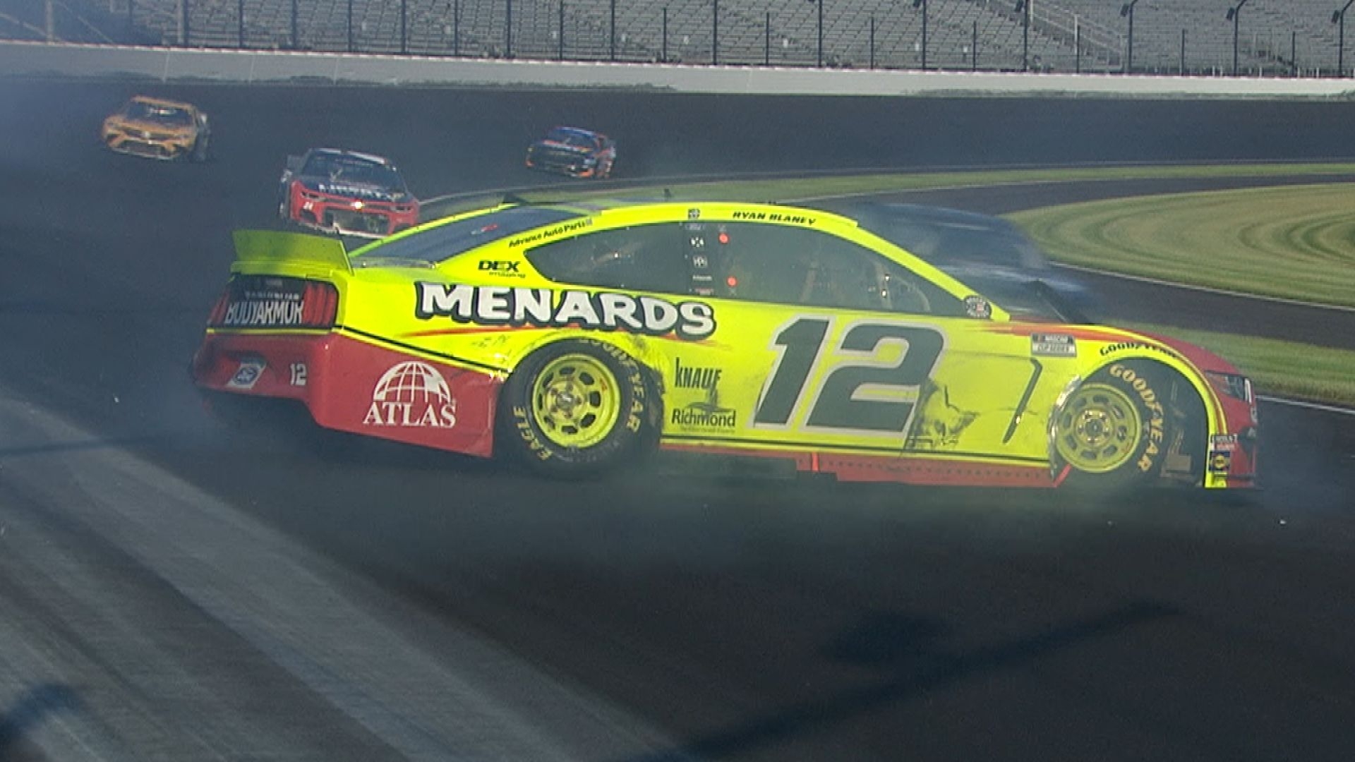 1920x1080 Ryan Blaney slams wall during Brickyard 400 at Indianapolis Motor Speedway, Desktop