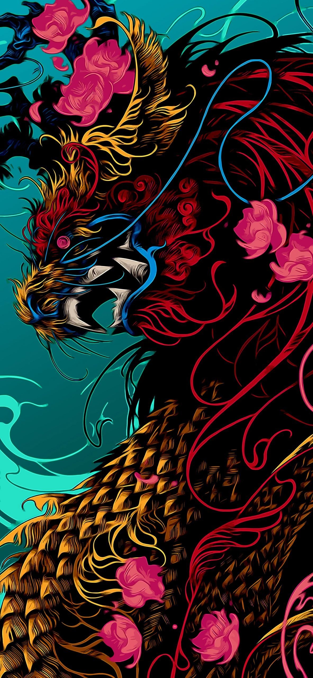 1190x2560 Amoled Dragon Wallpaper, Phone, IPhone, Vertical, Phone