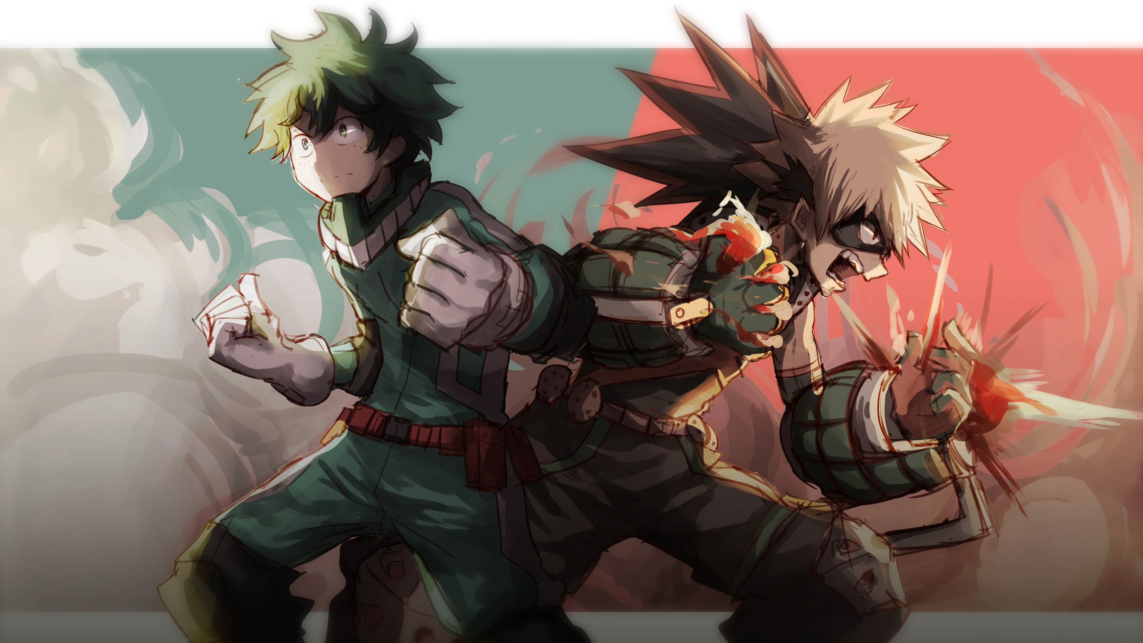 3840x2160 Katsuki Bakugou and Izuku Midoriya My Hero Academia, Desktop