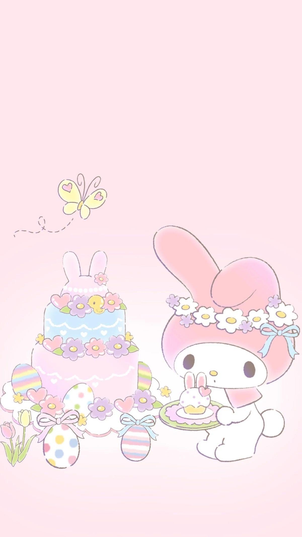 1200x2140 My Melody Easter spring wallpaper, Phone