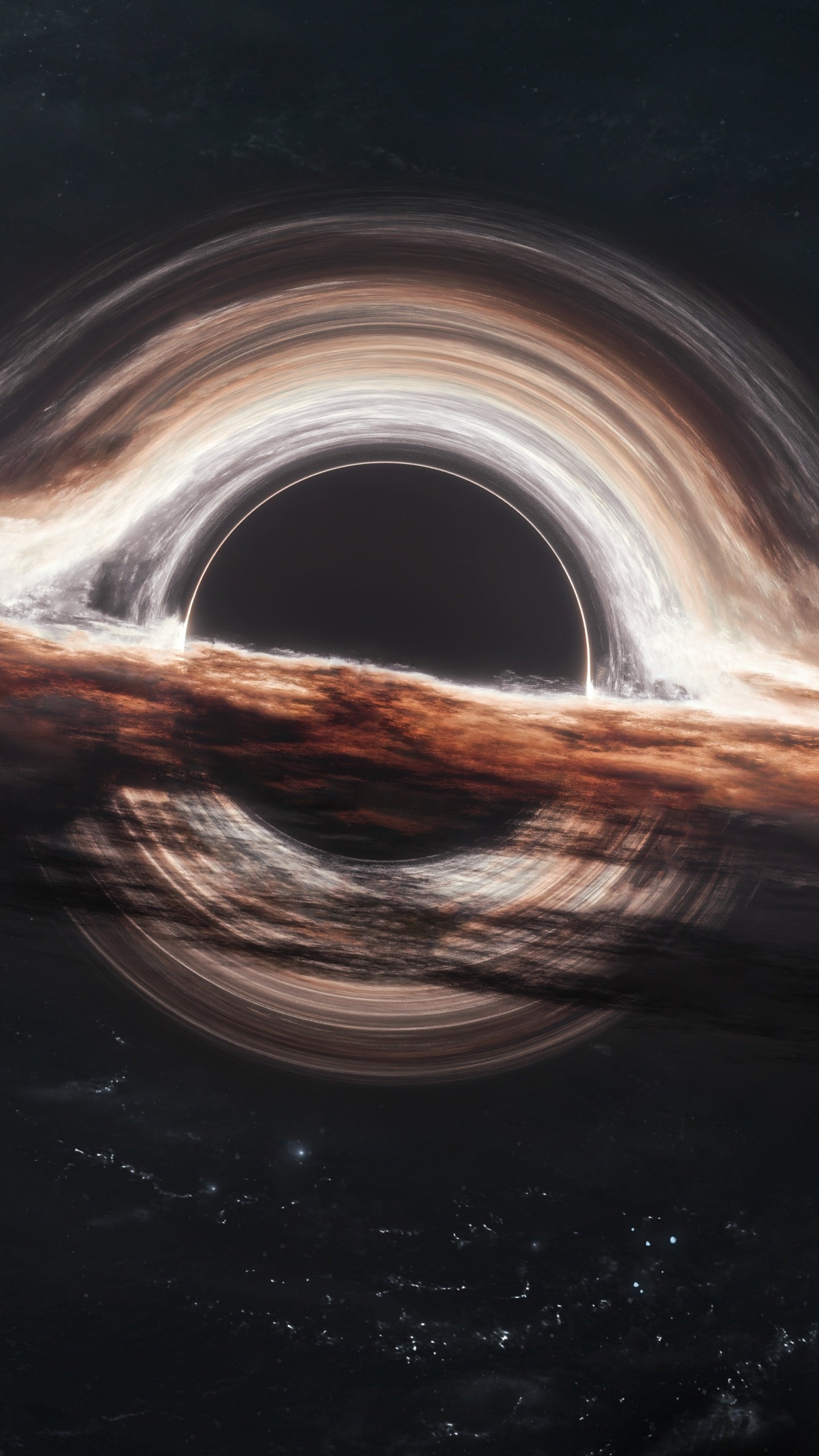 1440x2560 Gargantua black hole Wallpaper 4K, Wormhole, Interstellar, Cosmos, Phone