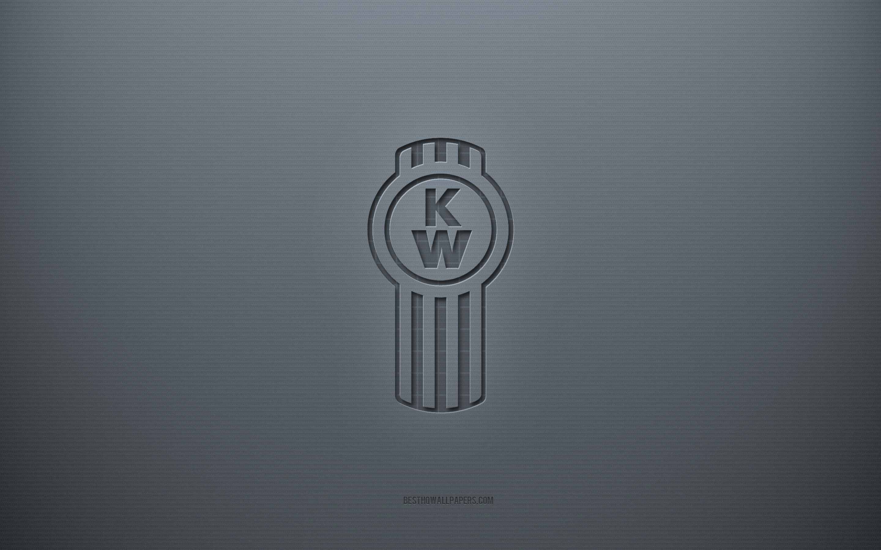 2880x1800 Download wallpaper Kenworth logo, gray creative background, Kenworth emblem, gray paper texture, Kenworth, gray background, Kenworth 3D logo for desktop with resolution. High Quality HD picture wallpaper, Desktop