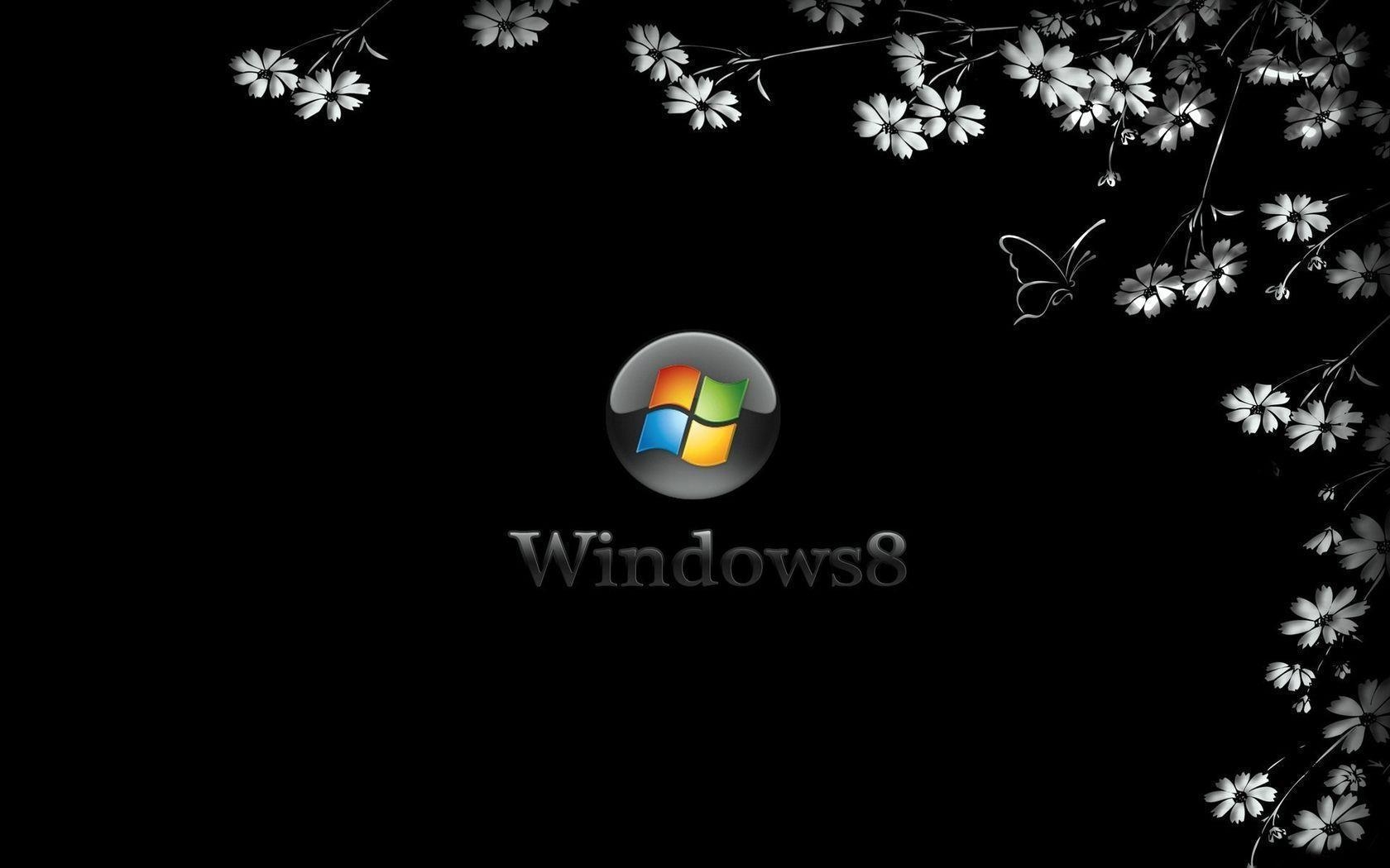 1680x1050 Windows 8 Flower Black Wallpaper. Widescreen Wallpaper. High, Desktop