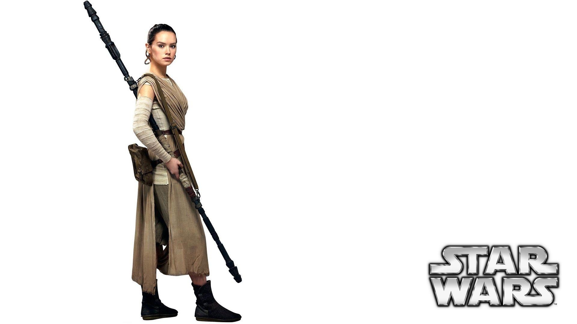 1920x1080 Star Wars Force Awakens: Daisy Ridley / Rey wallpaper white, Desktop