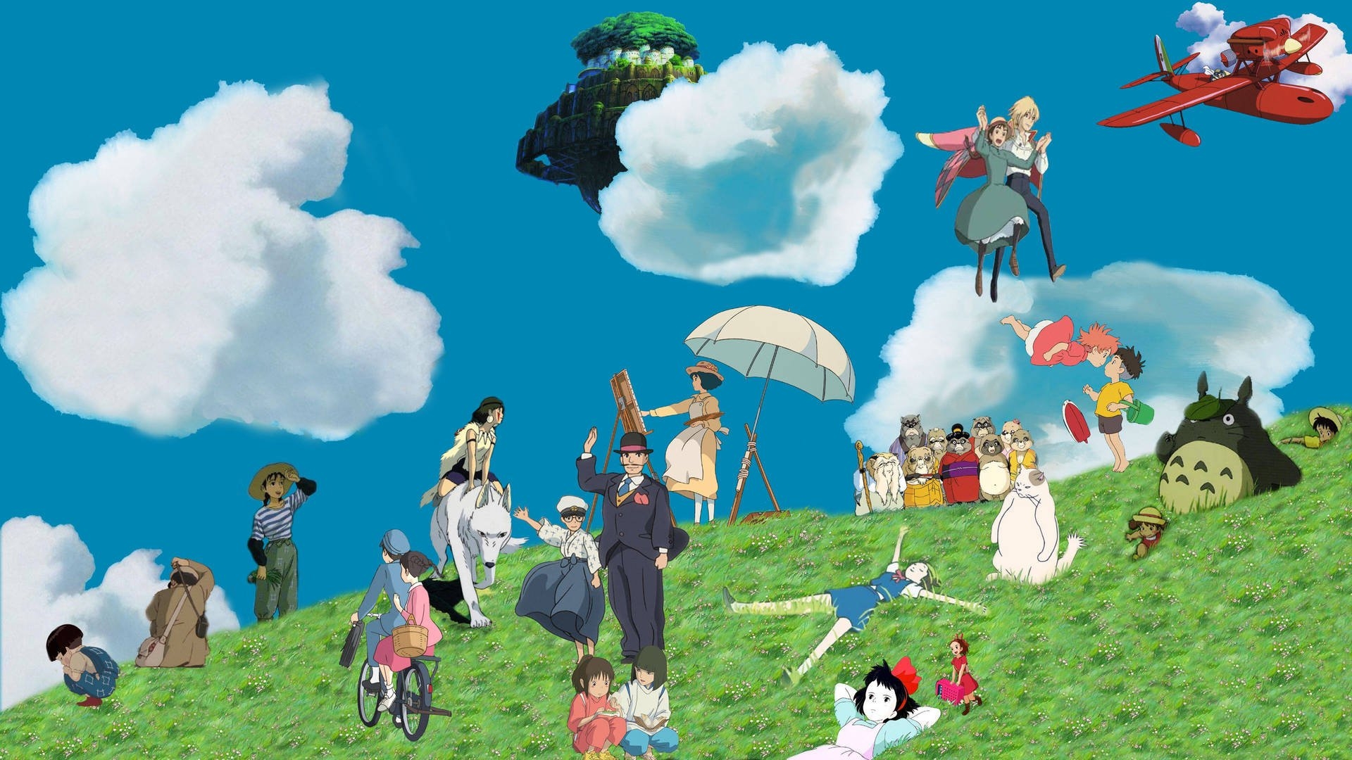 1920x1080 Download Studio Ghibli Characters Having Fun Wallpaper, Desktop