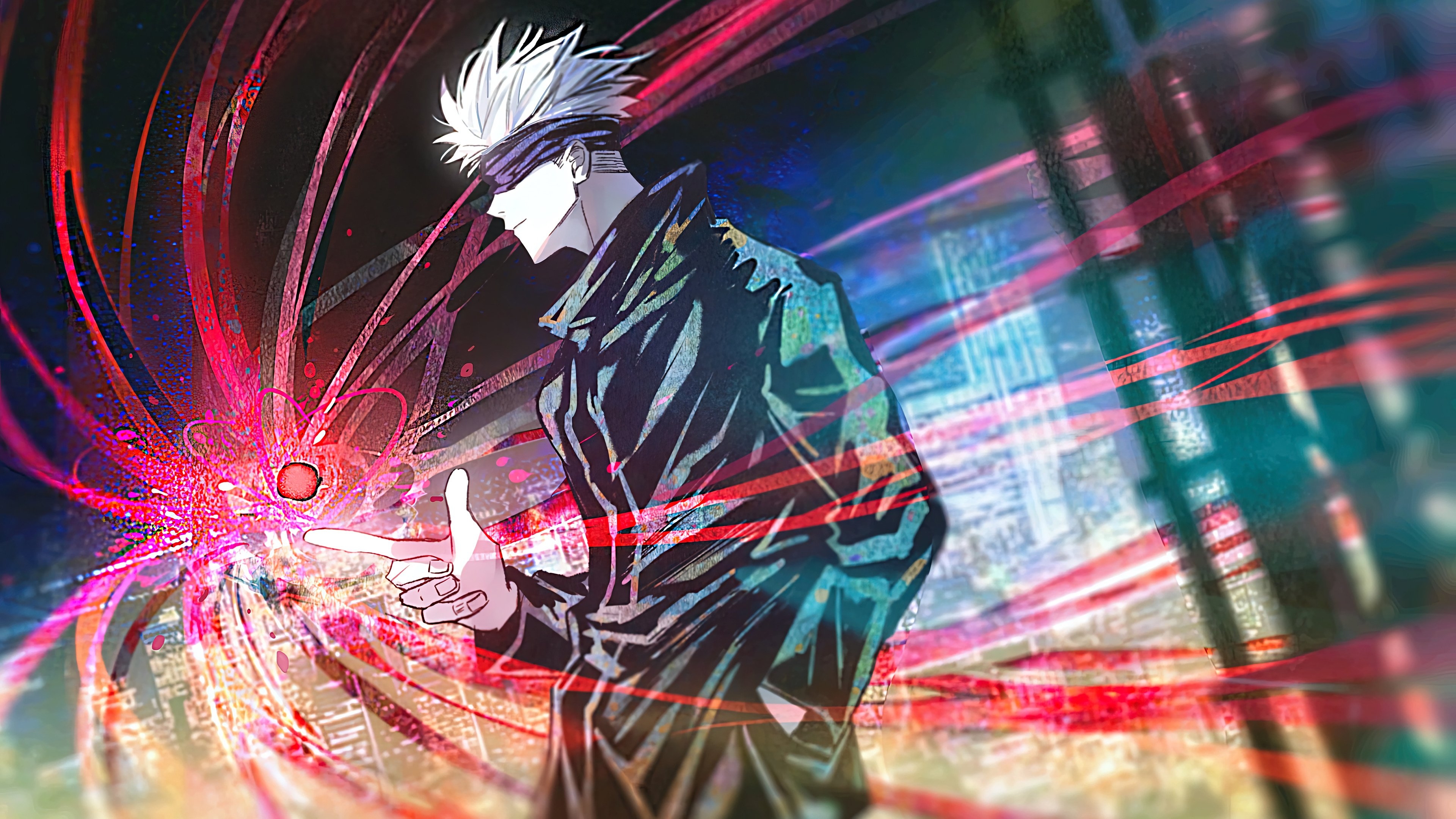 3840x2160 Satoru Gojo Red Reversal Jujutsu Kaisen Anime Wallpaper 4k Ultra HD, Desktop