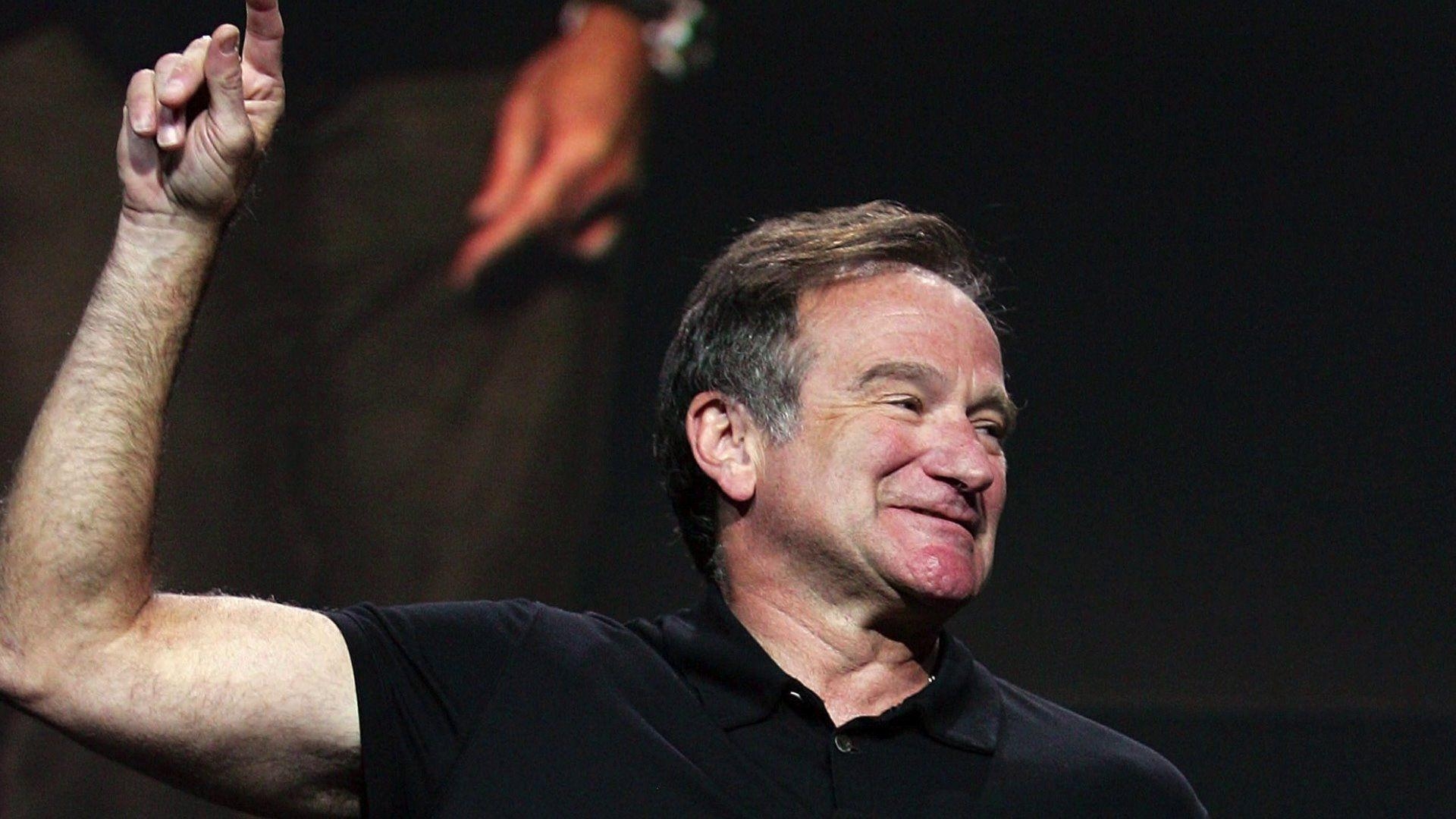 1920x1080 The famous Robin Williams shows his hand up wallpaper and image, Desktop