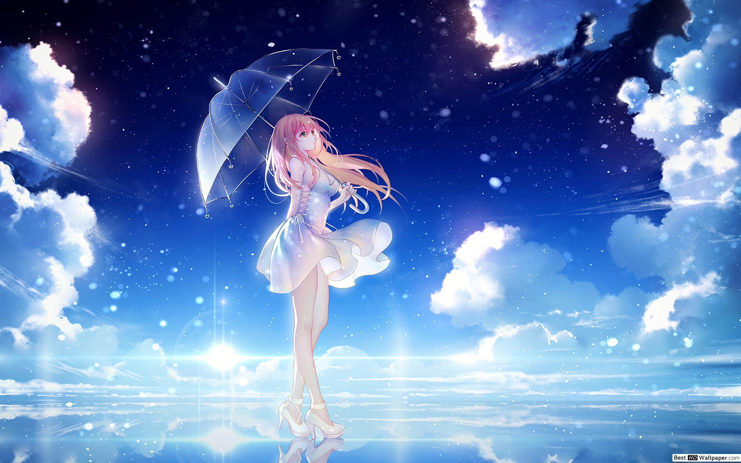 2560x1600 Beautiful Anime Girl in the night HD wallpaper download, Desktop