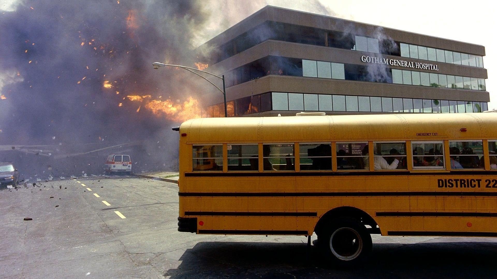 1920x1080 Explosions screenshots hospital school bus Batman The Dark Knight, Desktop