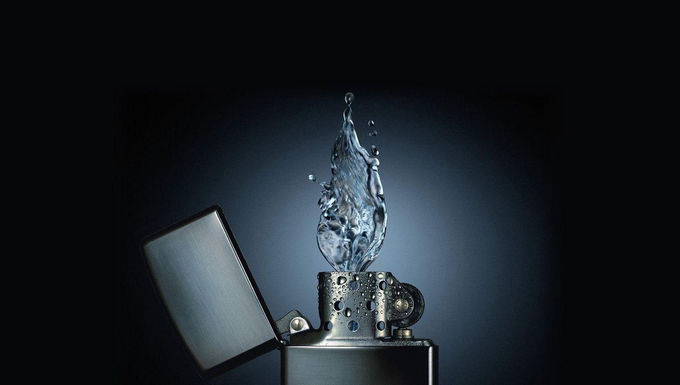 1370x780 Download Water Zippo Wallpaper, Desktop