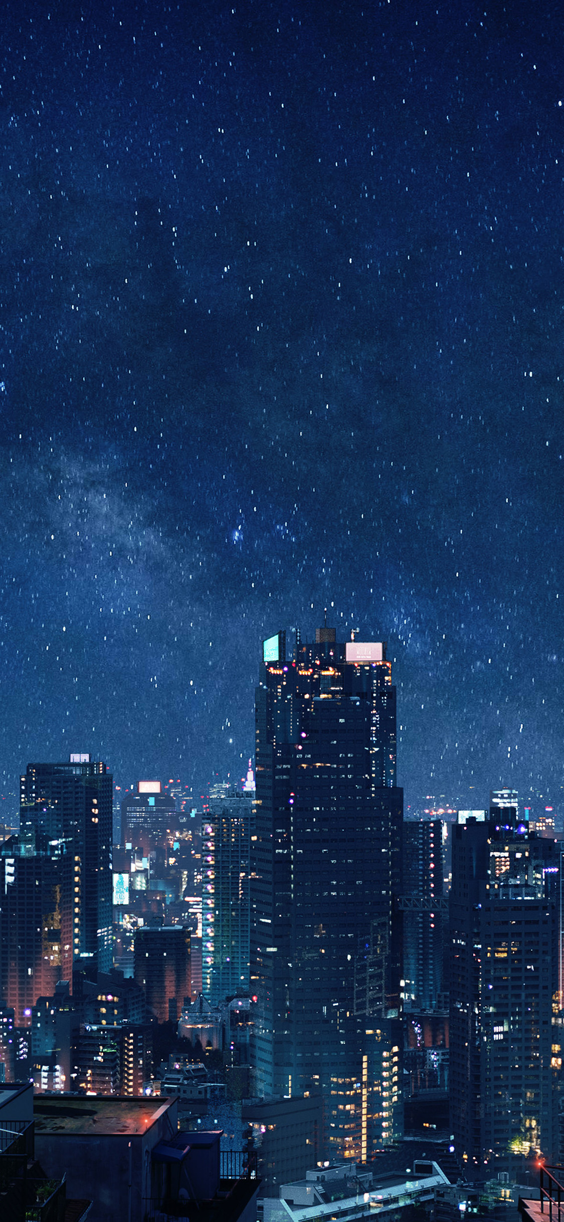 1130x2440 Art Night Anime City Wallpaper, Phone