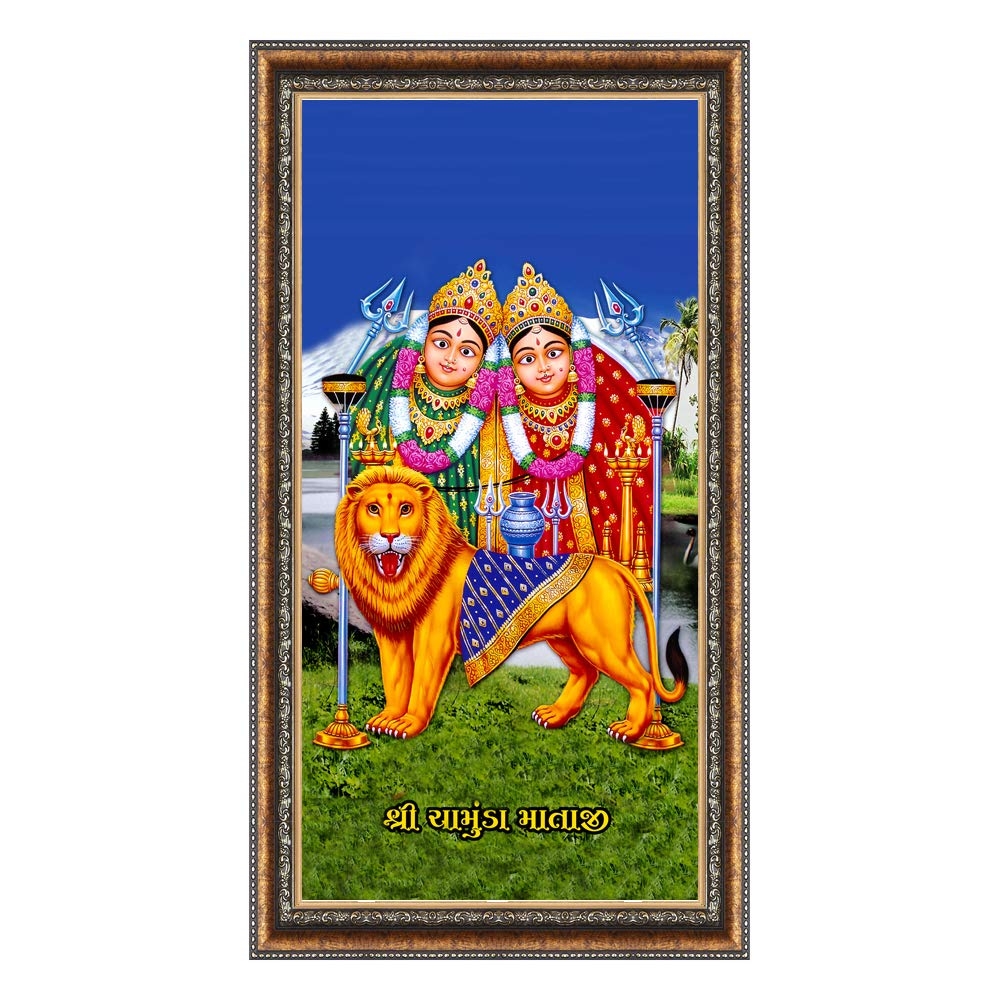 1000x1000 CATALOGWALA Chamunda Mataji Religious Wall Art Painting with Frame (12X24): Amazon.in: Home & Kitchen, Phone