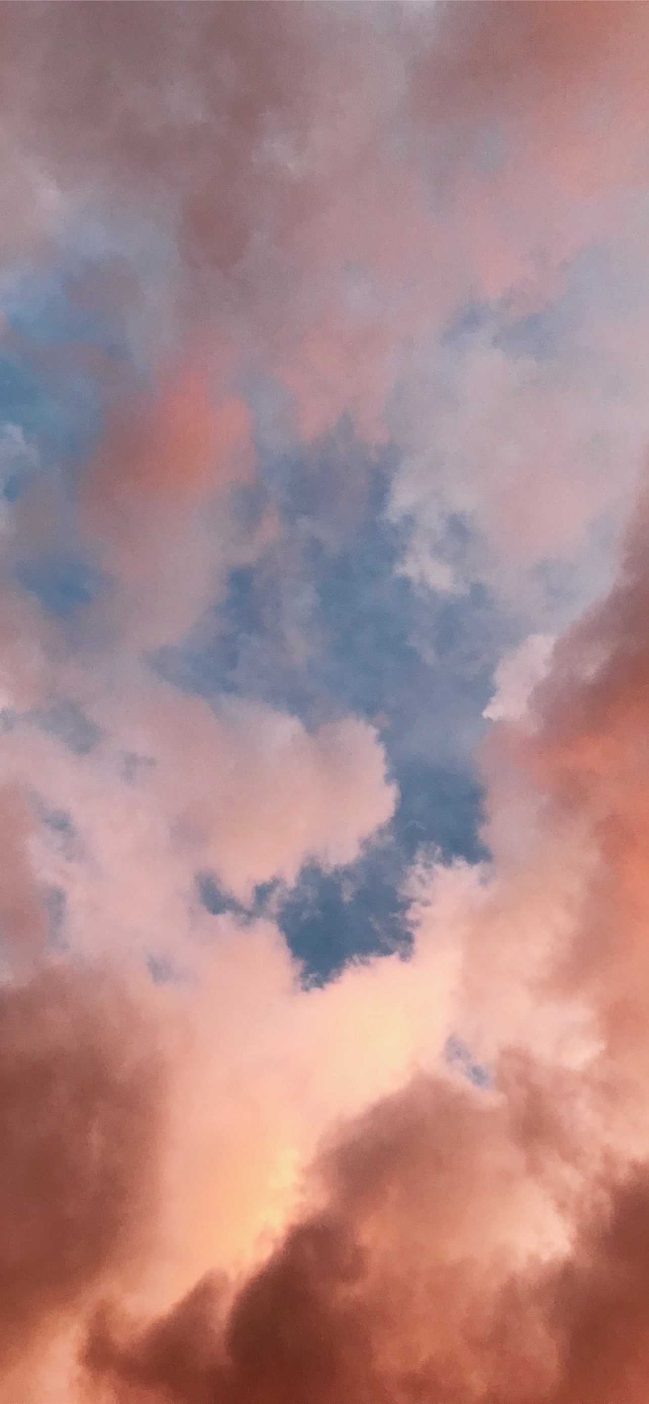 1290x2780 white clouds during golden hour iPhone, Phone