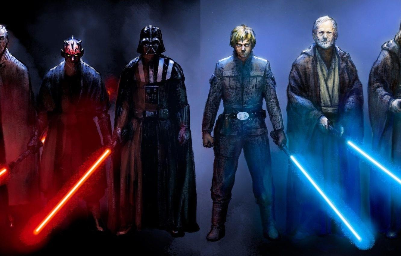 1340x850 Wallpaper the Jedi, Darth Vader, dual monitor, iodine, Darth Maul, Desktop