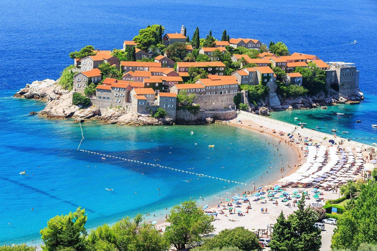 1280x860 Wallpaper Montenegro Spa town Budva Beach Coast Cities Houses, Desktop