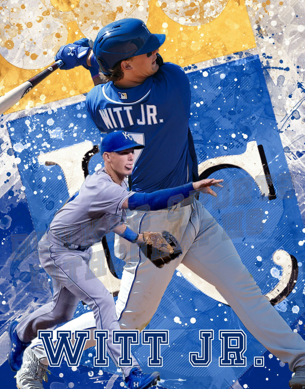 1260x1600 Kansas City Royals Lithograph print of Bobby Witt Jr. 2021 11 x 14, Phone