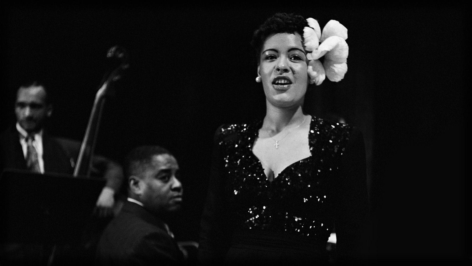 1920x1080 Download Wallpaper  billie holiday, flower, soloist, girl, Desktop