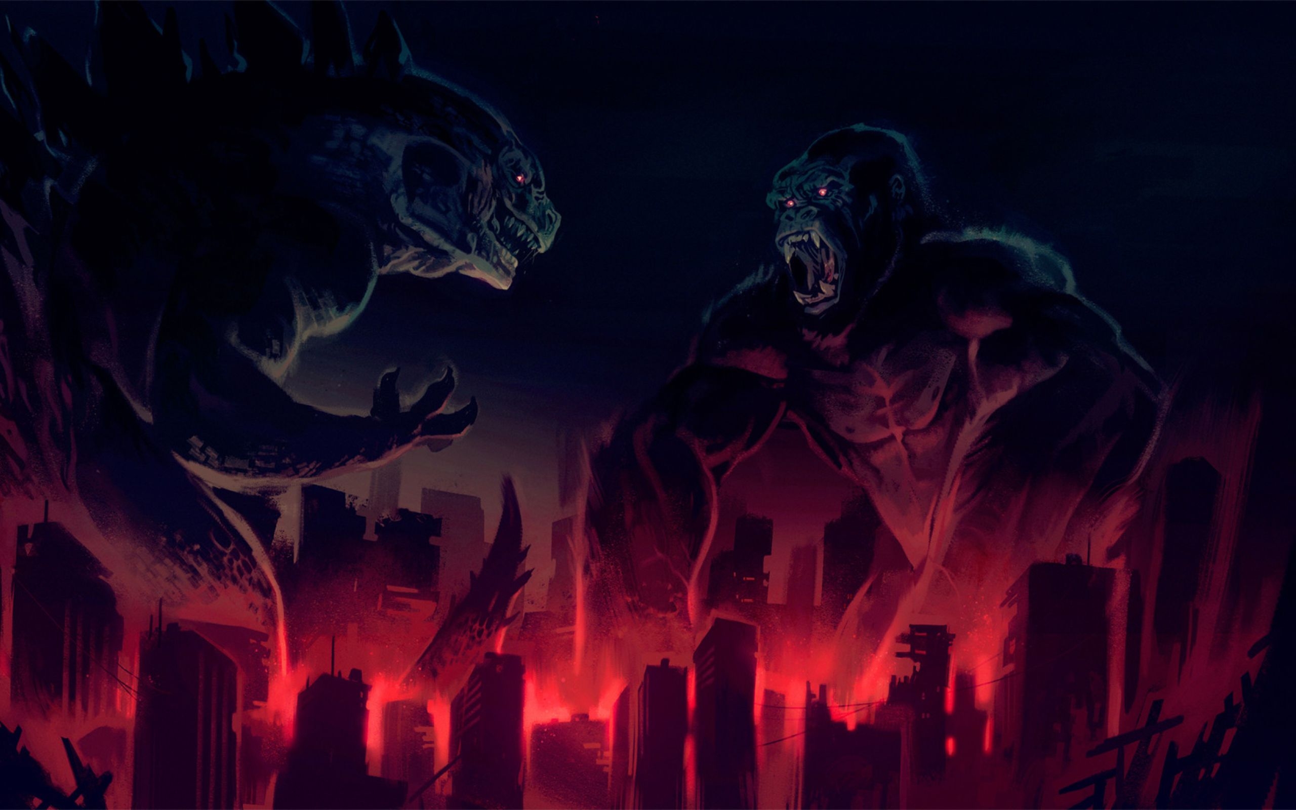 2560x1600 King Kong vs Godzilla Artwork  Resolution, Desktop