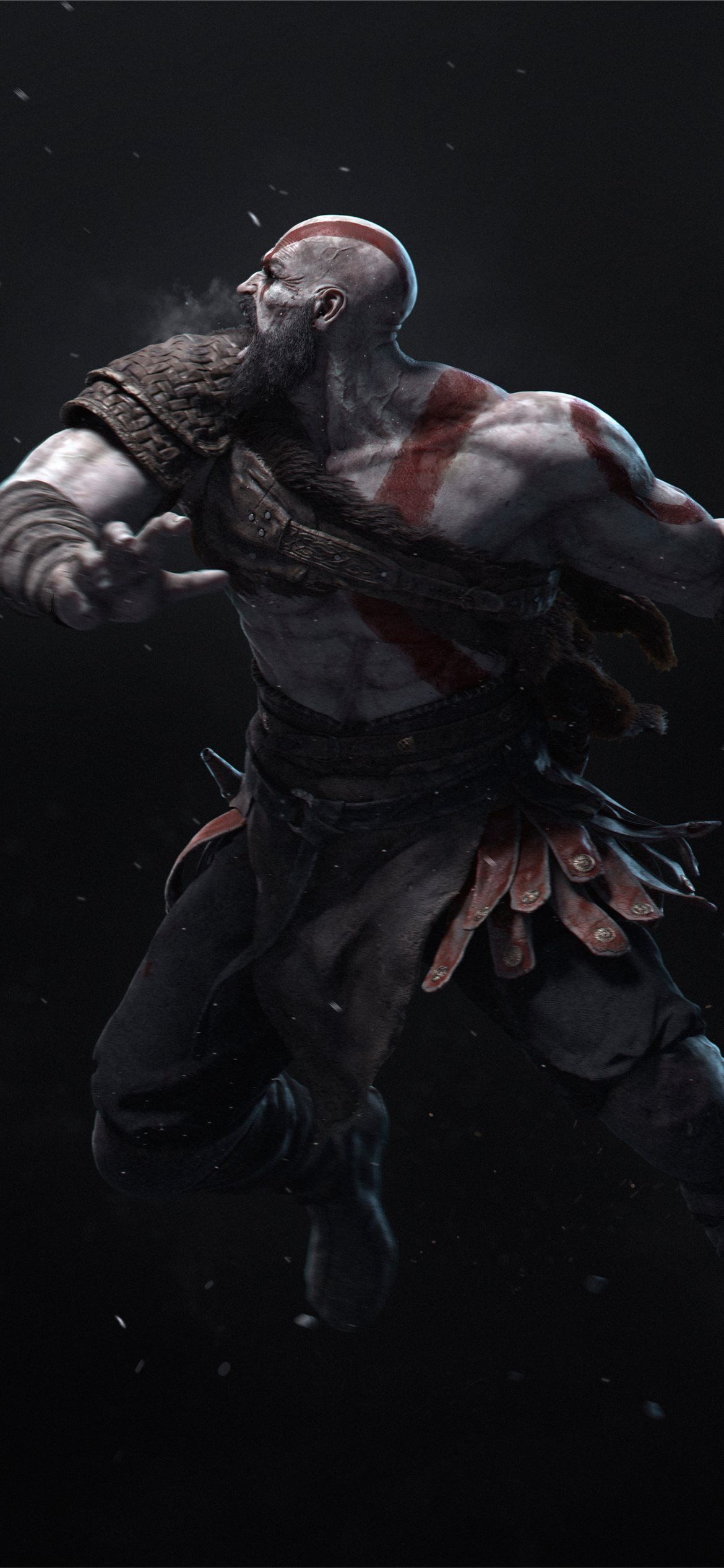 1170x2540 kratos hitting with axe 4k iPhone 12 Wallpaper Free Download, Phone