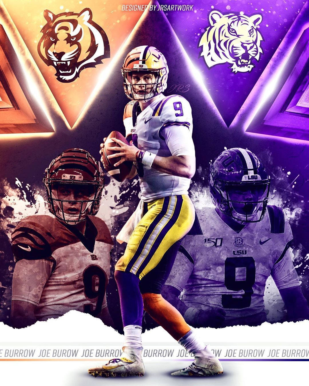 1080x1350 Download Joe Burrow Bengals Team Poster Wallpaper, Phone