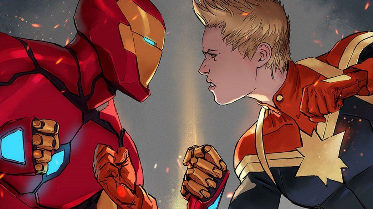 1200x670 Civil War II Wallpaper Iron Man Vs. Captain Marvel, Desktop