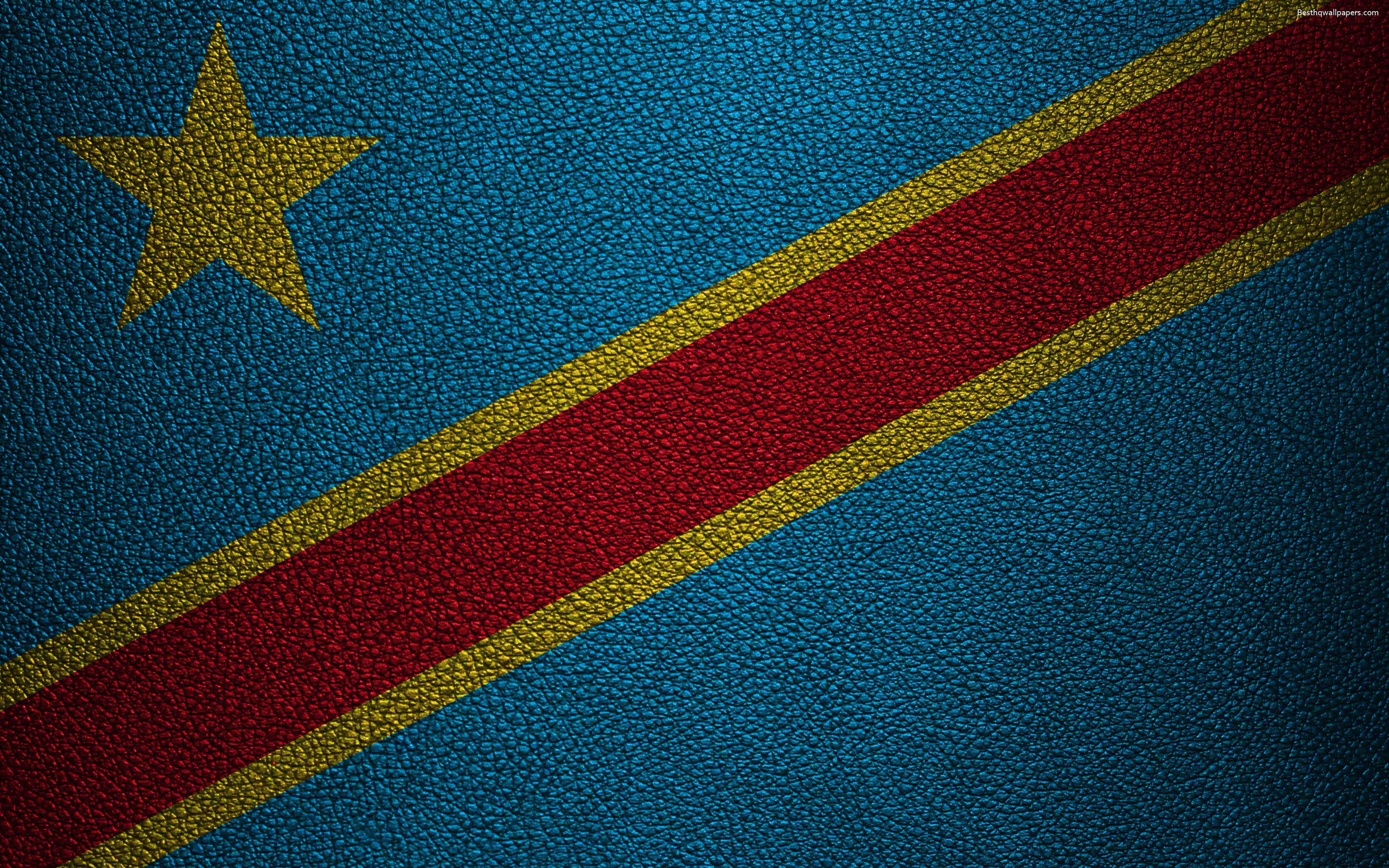 3840x2400 Download wallpaper Flag of the Democratic Republic of the Congo, DR, Desktop