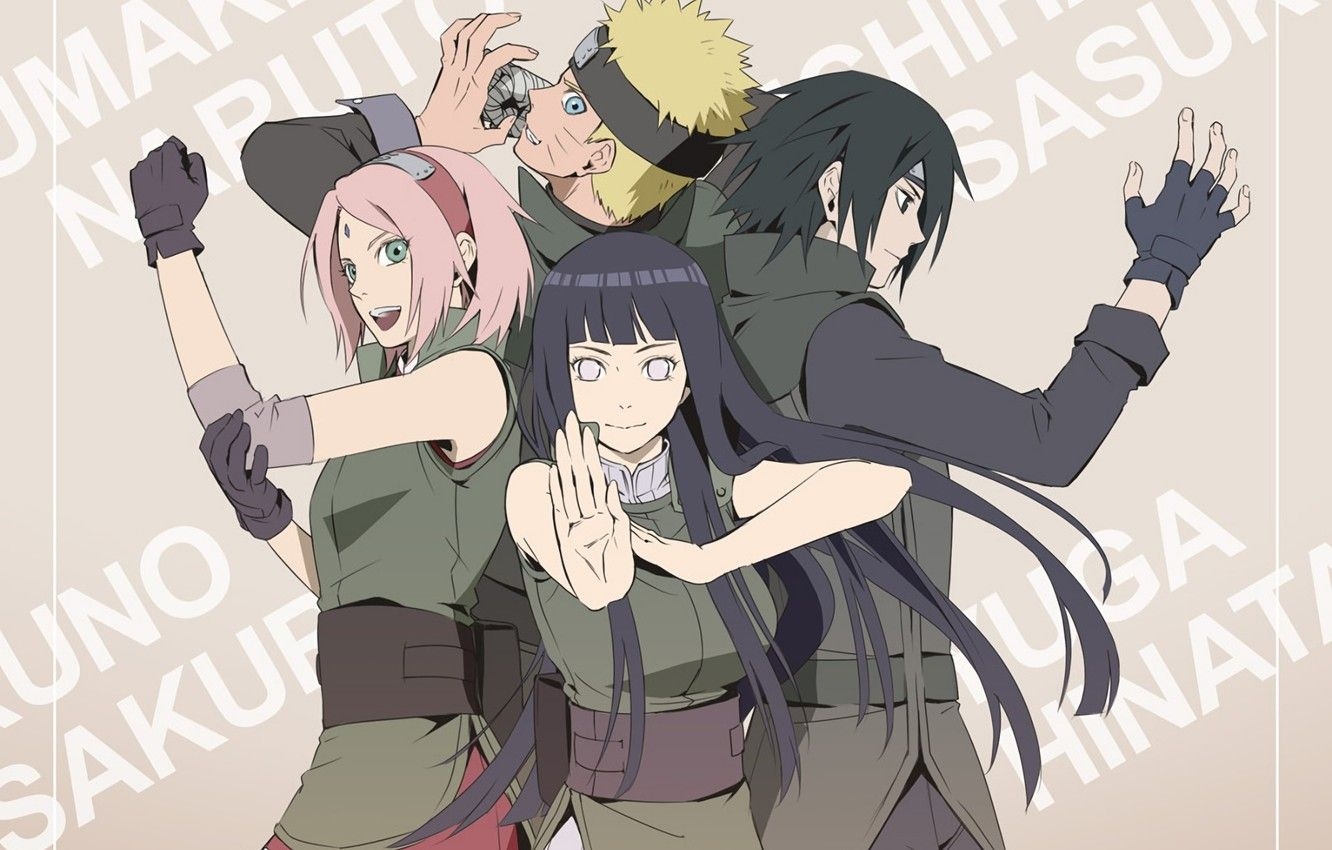 1340x850 Wallpaper anime, Sakura, art, Sasuke, Naruto, Naruto, Hinata image for desktop, section прочее, Desktop