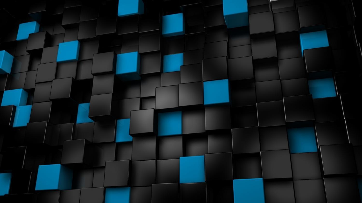 1500x850 Blue 3D Cubes Wallpaper for Android Live Wallpaper, Desktop