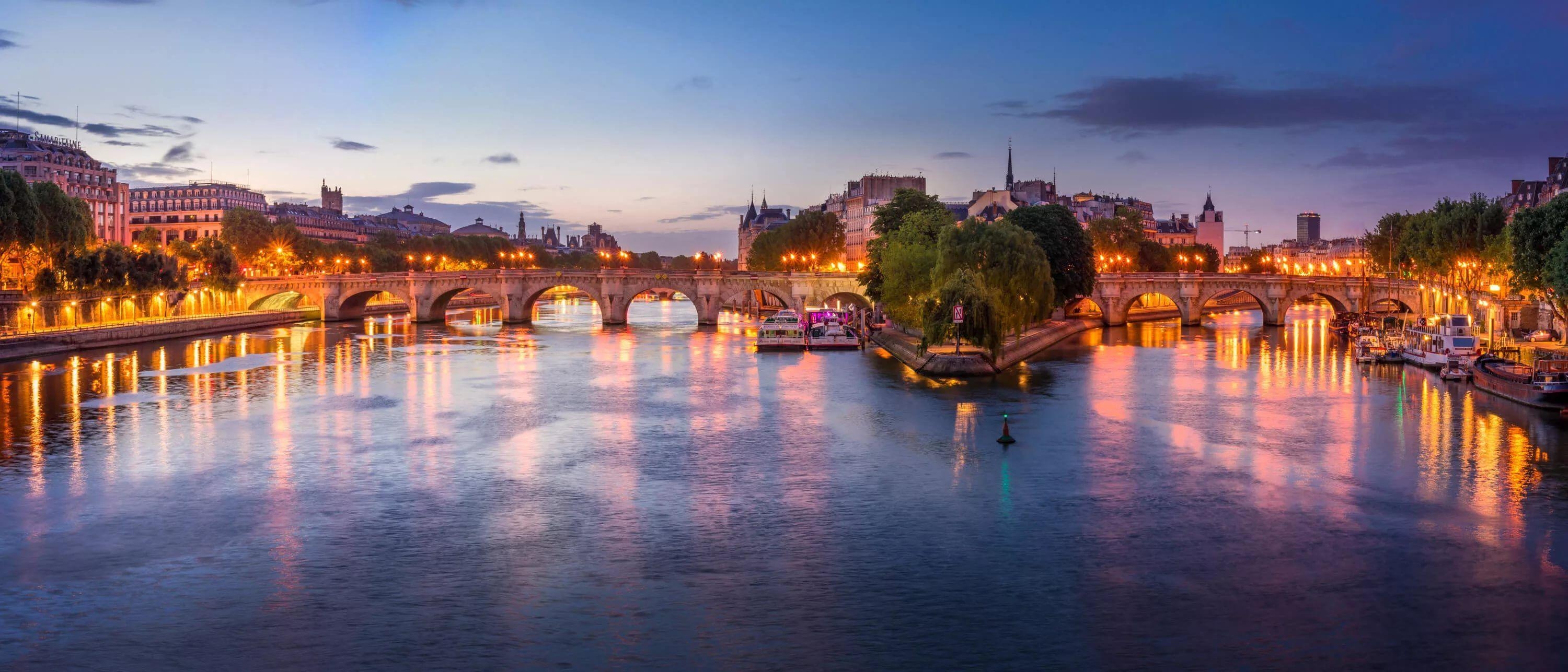 3000x1290 Pont Neuf Toulouse HD Wallpaper free, Dual Screen