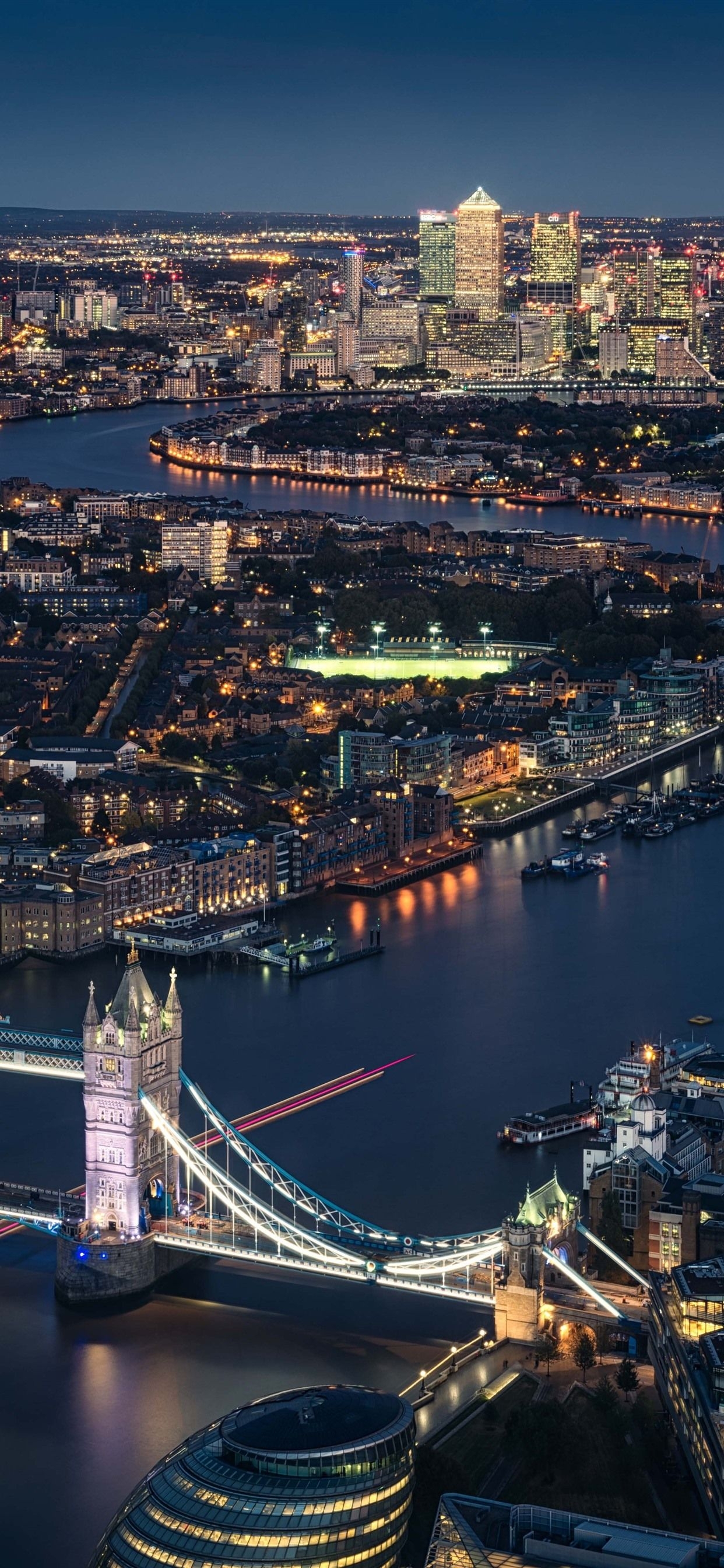 1250x2690 London, England, Thames River, Tower Bridge, city night, lights, Phone