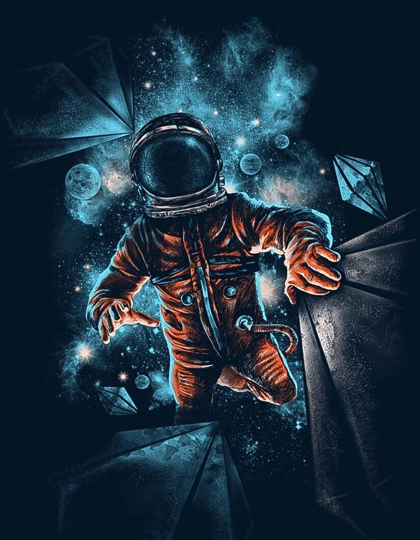 840x1080 Download 840x1336 wallpaper space, astronaut, galaxy, dark, Phone