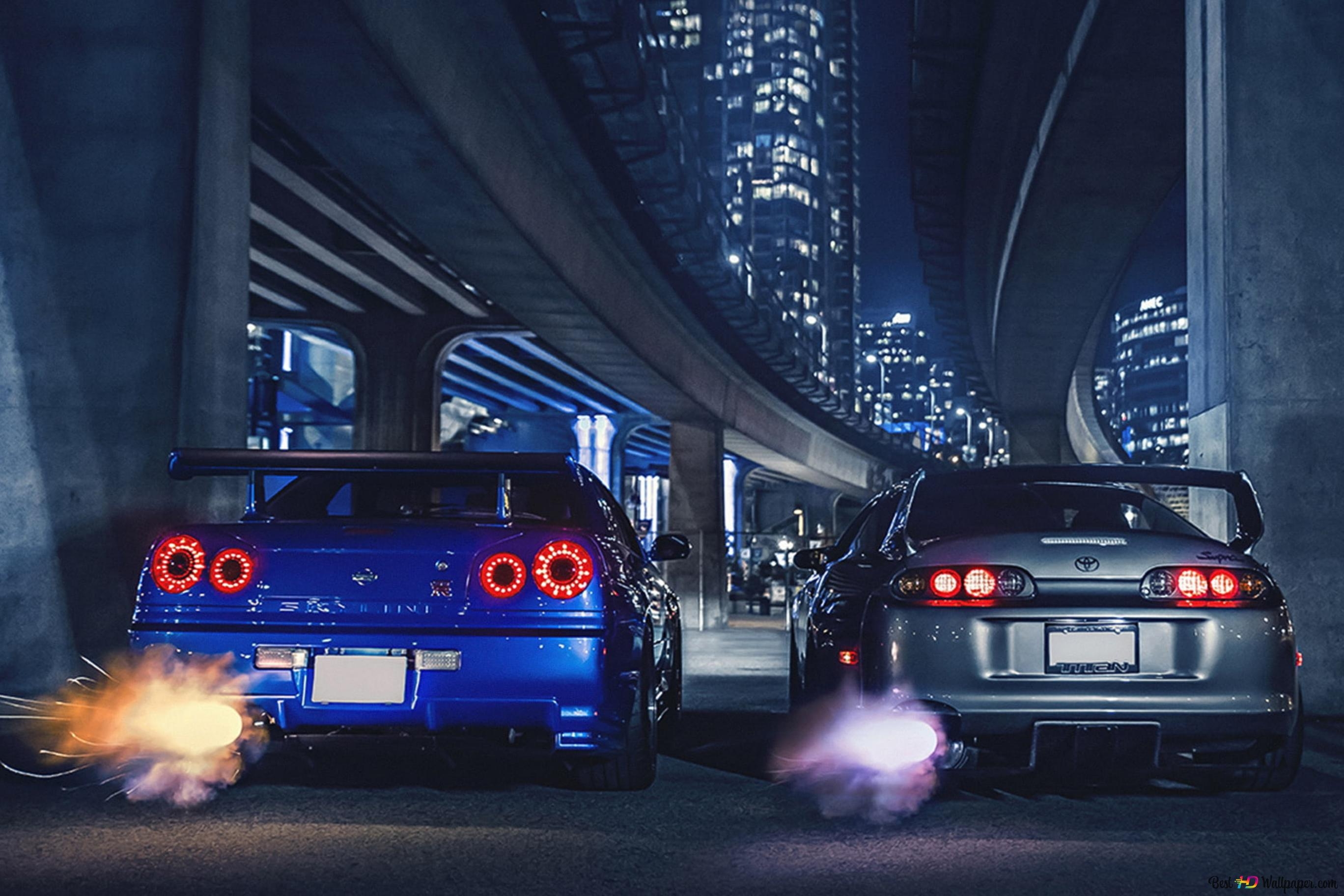 2740x1830 Toyota Supra Mk4 Nissan Skyline Gt R R34 4K Wallpaper Download, Desktop