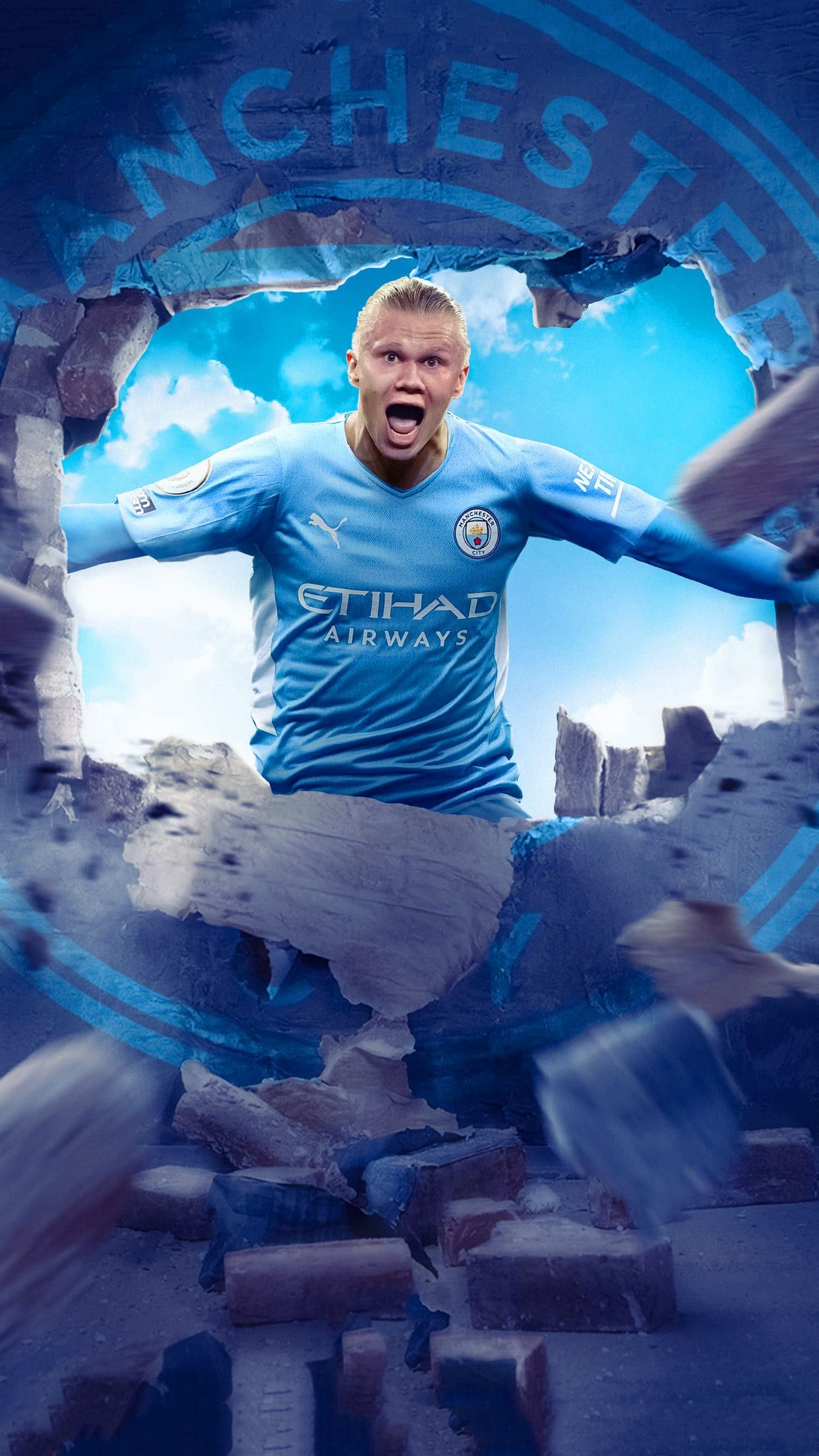 1250x2210 Haaland Man City Wallpaper Discover more Erling Haaland, Football, Haaland, Haaland Man City, Man City. Manchester city wallpaper, Manchester city, City wallpaper, Phone