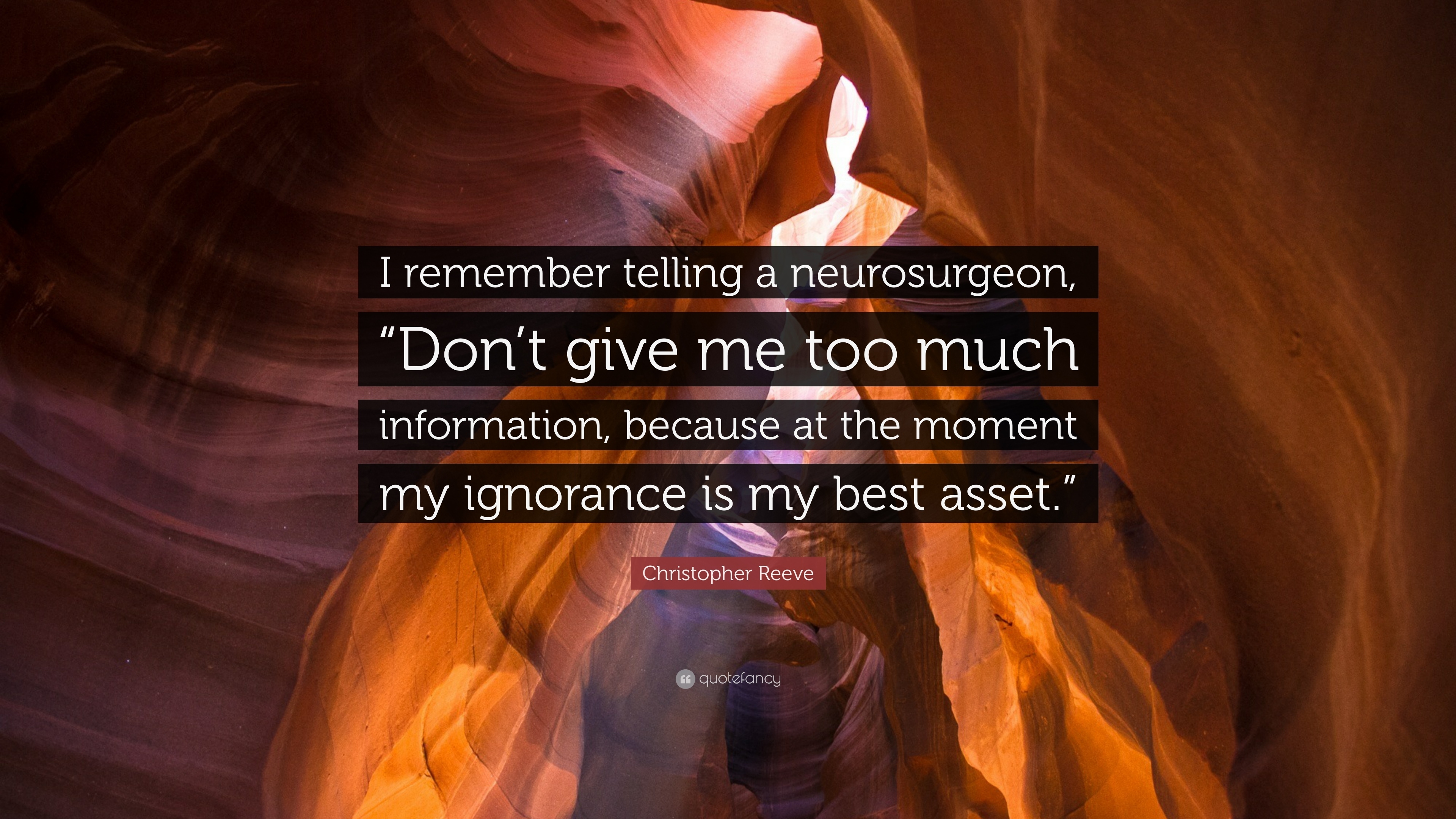 3840x2160 Christopher Reeve Quote: “I remember telling a neurosurgeon, “Don't, Desktop