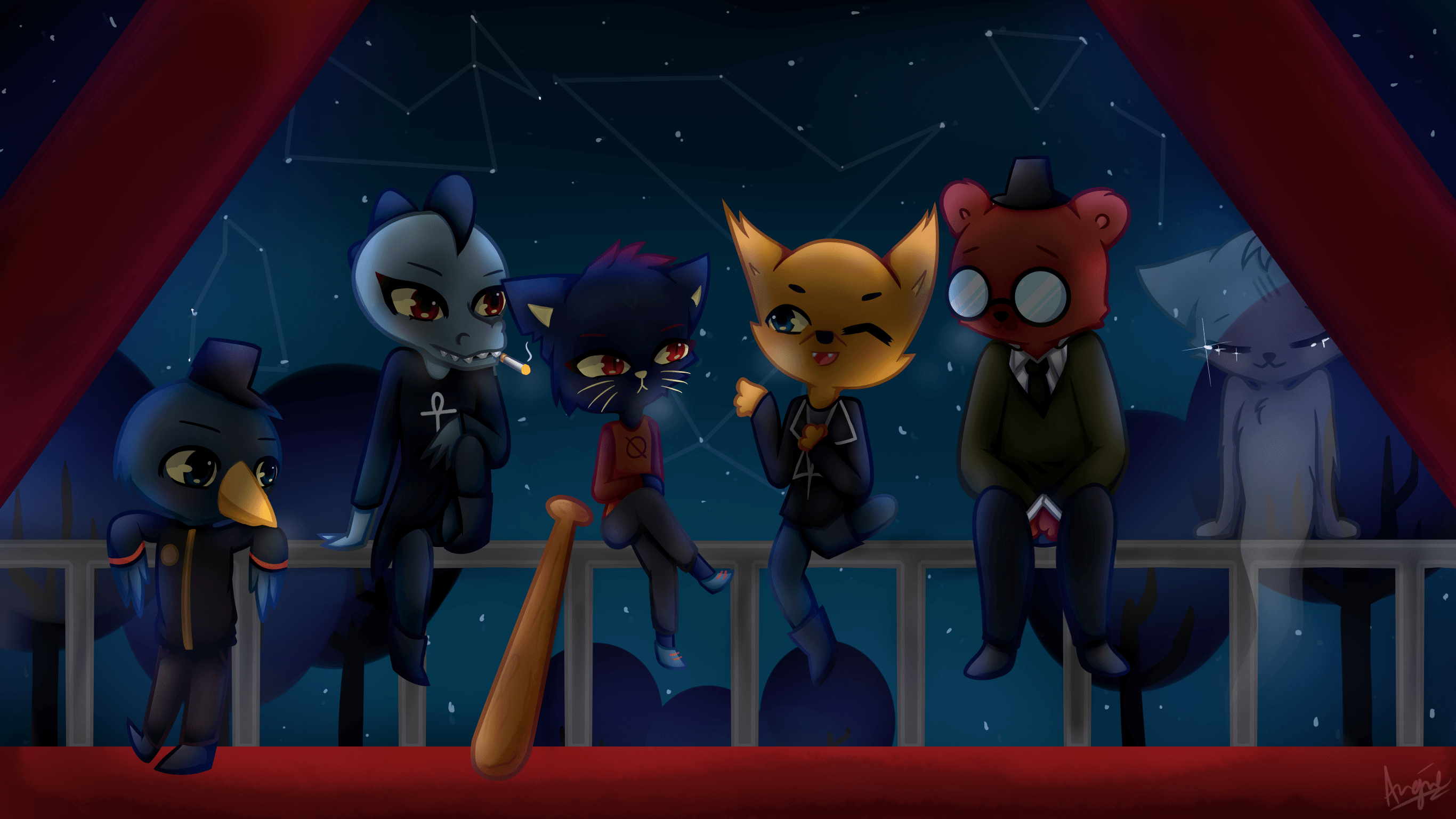 2740x1540 Night In The Woods (Bridge shot night), Desktop