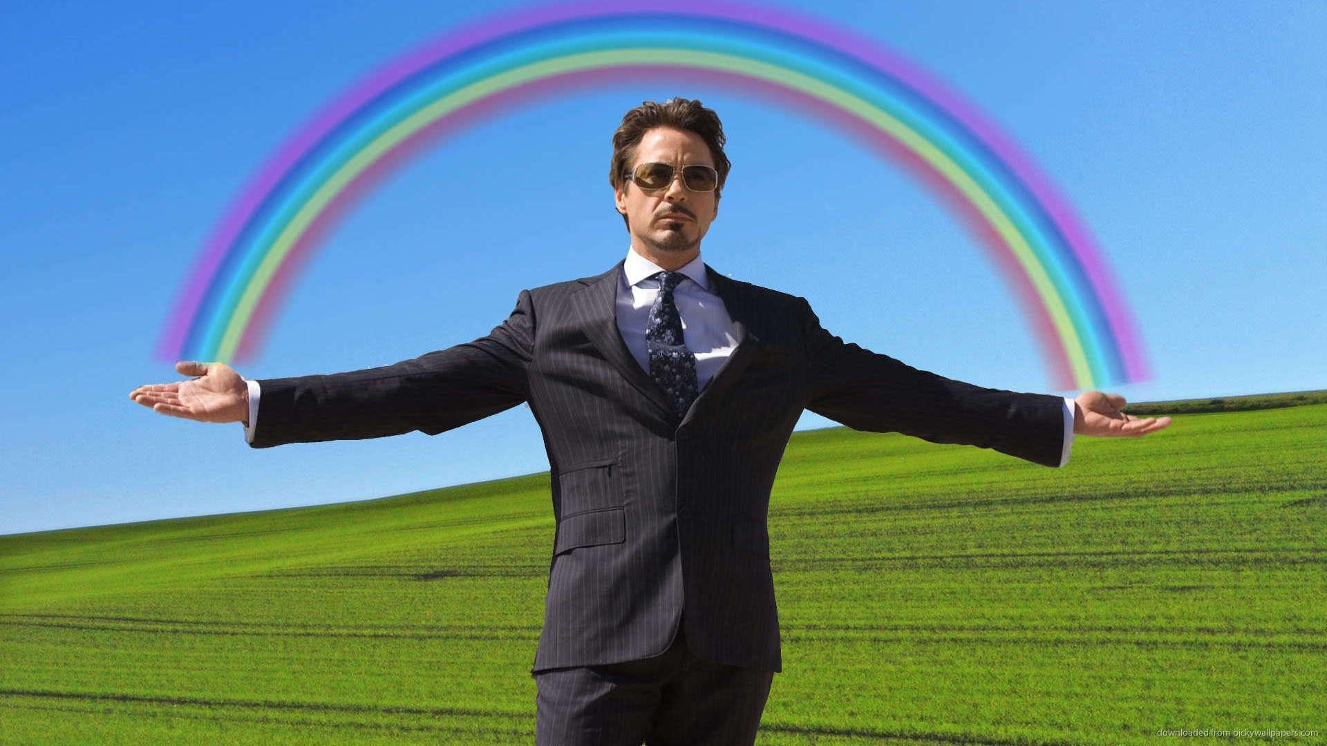 1920x1080 Tony Stark Holding A Rainbow Wallpaper For Blackberry Torch, Desktop