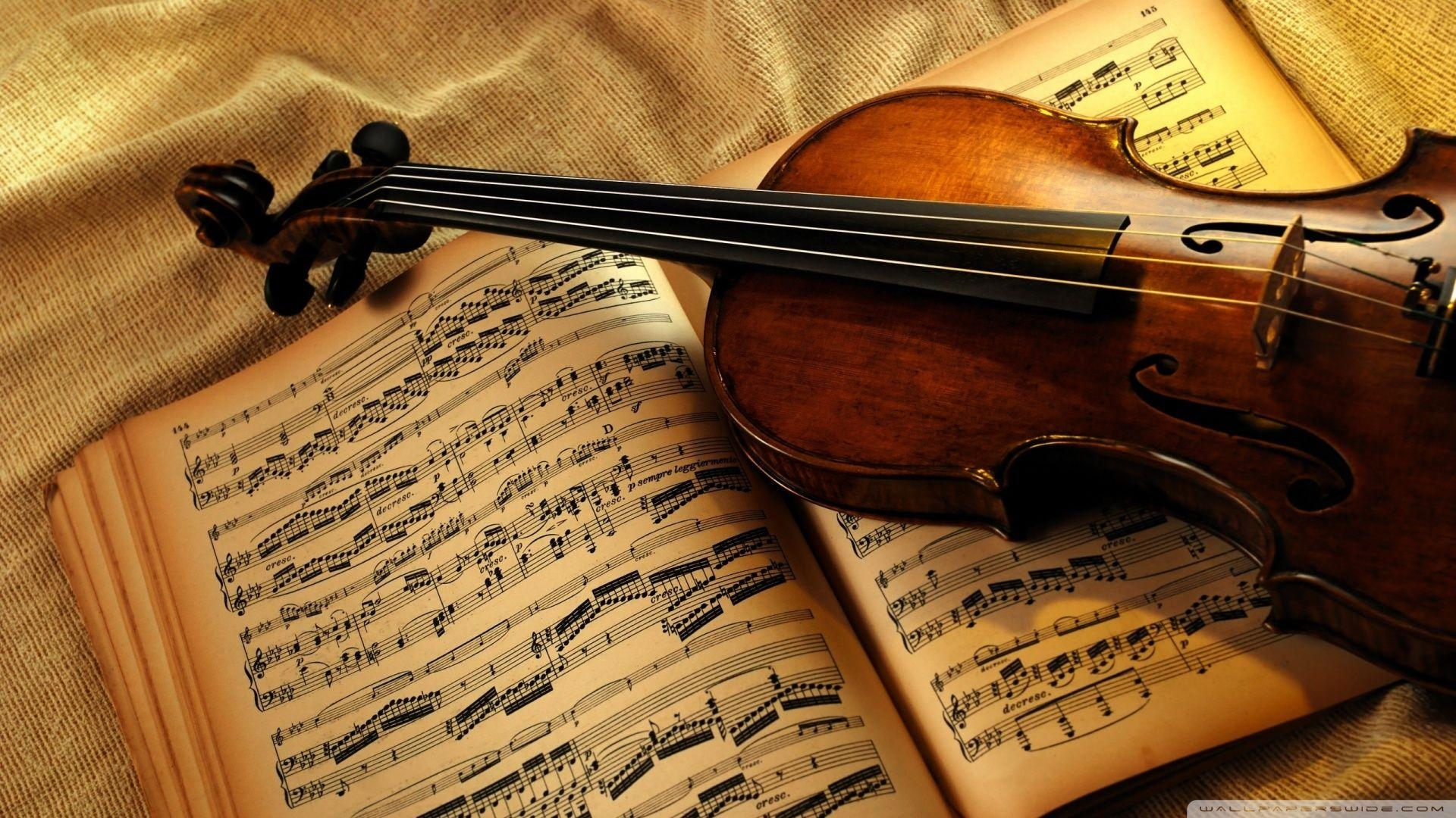 1920x1080 Violin And Notes HD desktop wallpaper, High Definition, Desktop