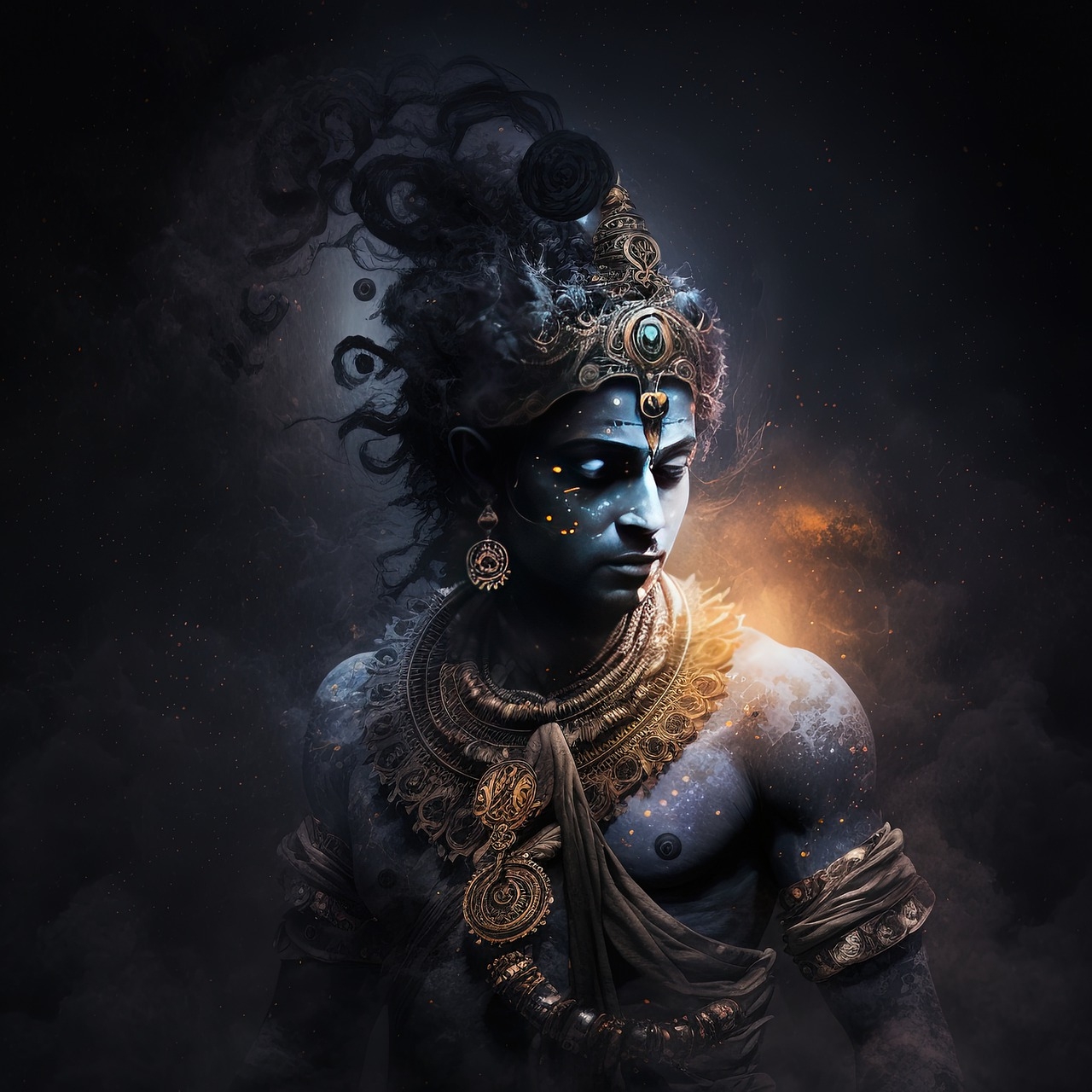 1280x1280 Download, Krishna, Space, Phone