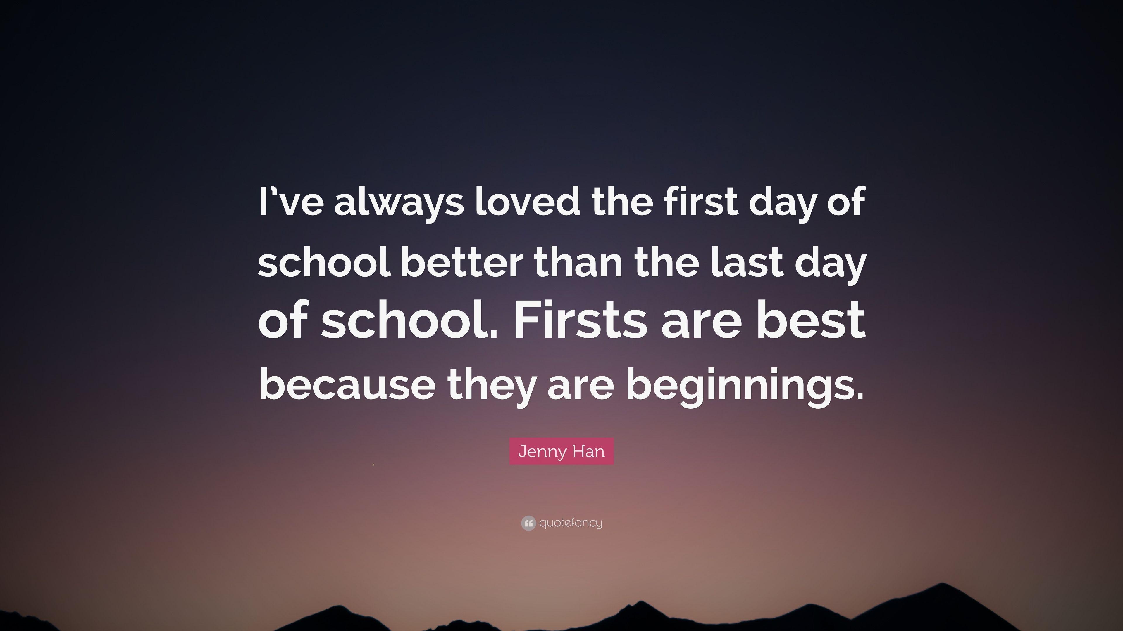 3840x2160 Jenny Han Quote: “I've always loved the first day of school better, Desktop