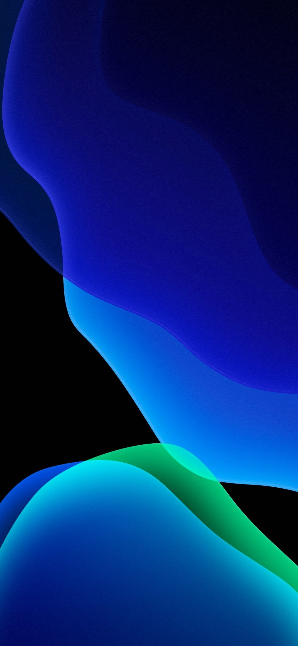 1250x2690 iOS 13 4K Wallpaper, Stock, iPadOS, Blue, Black background, AMOLED, iPad, HD, Abstract, Phone