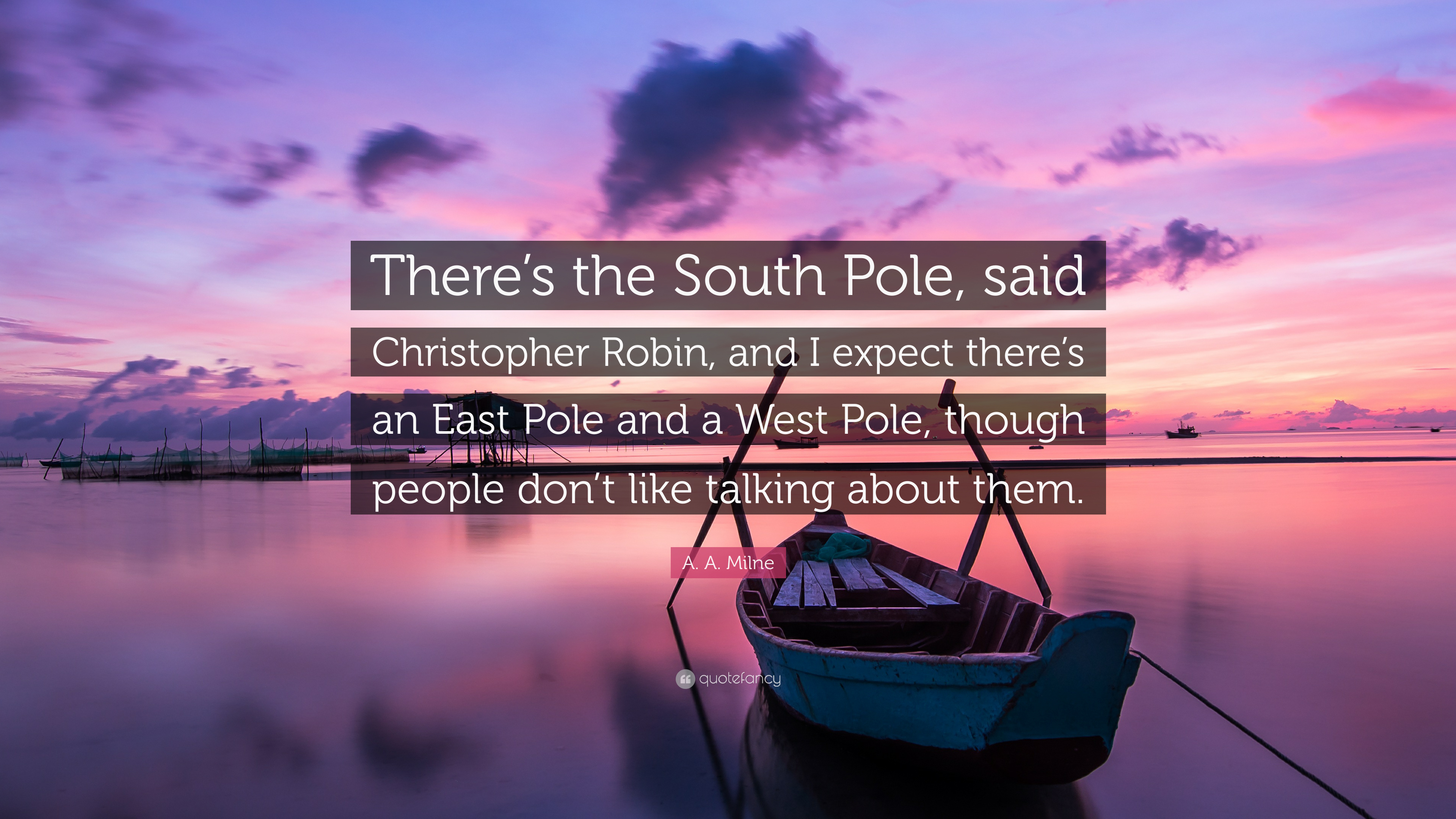 3840x2160 A. A. Milne Quote: “There's the South Pole, said Christopher Robin, Desktop