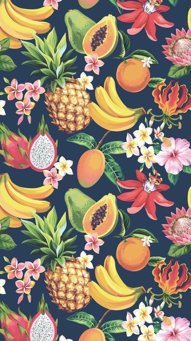 740x1310 Summer is finally here, celebrate with this tropical wallpaper for your smartphone. Fruit wallpaper, iPhone wallpaper tropical, Fruit wallpaper pattern, Phone