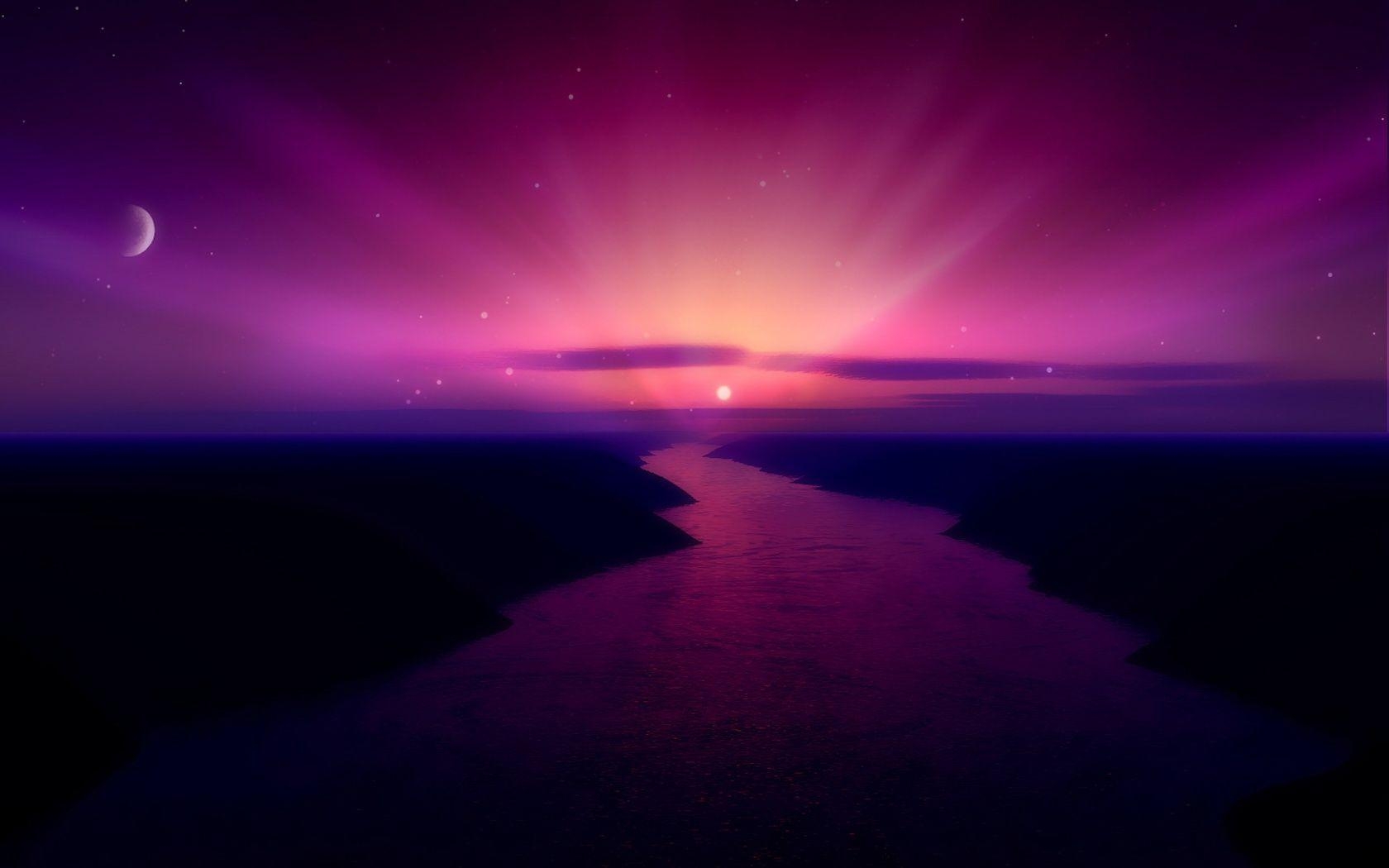 1680x1050 Morning Purple Sunrise Wallpaper, Desktop