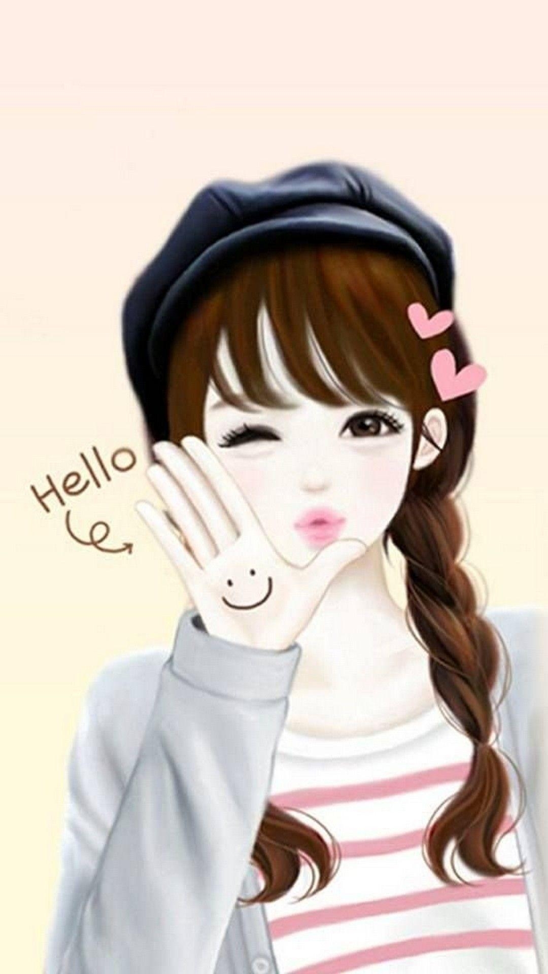 1080x1920 Girly mobile Wallpaper. Best HD Wallpaper. Cartoon girl drawing, Phone