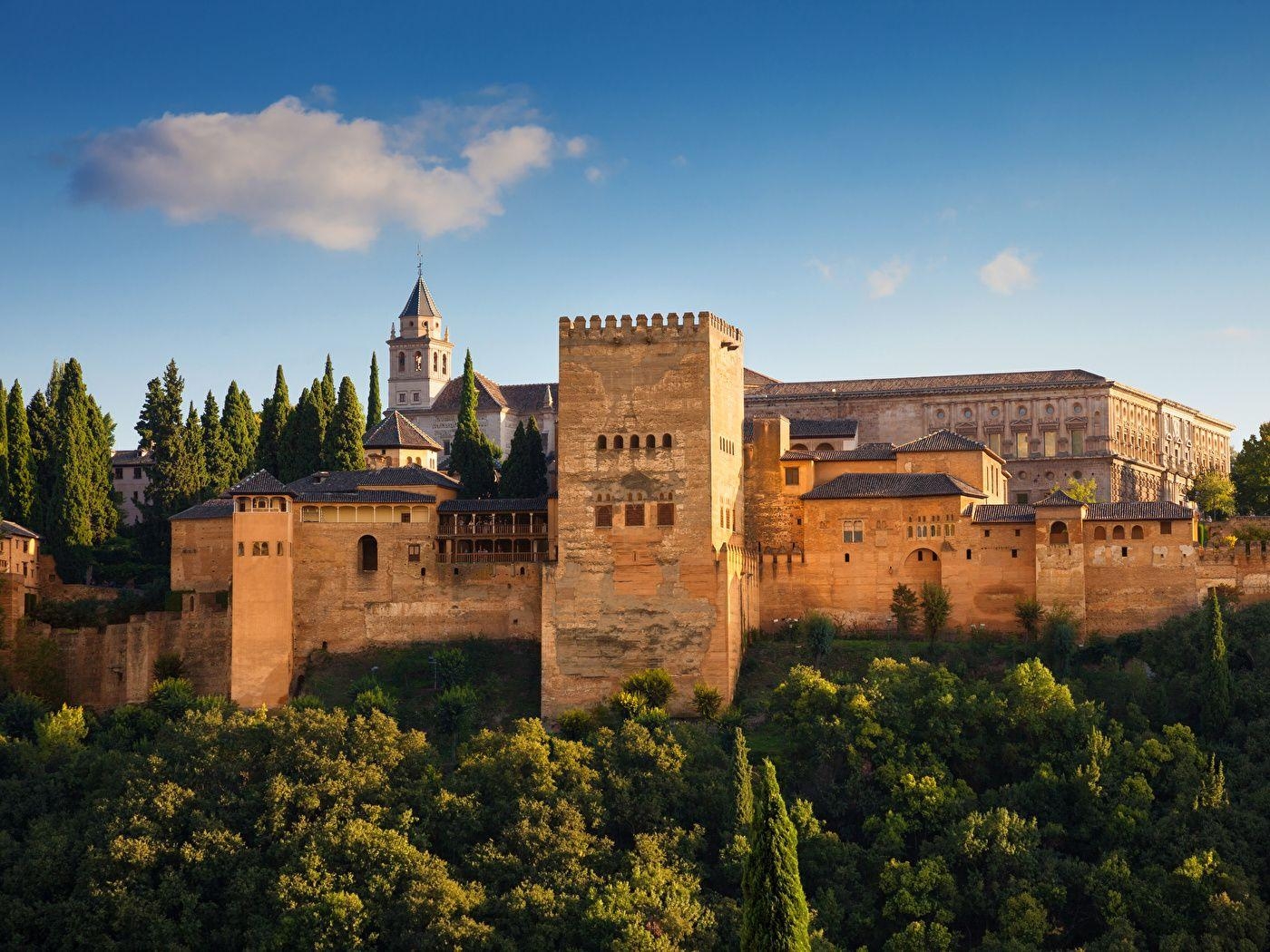 1400x1050 Photos Spain Fortification Alhambra de Granada Parks, Desktop