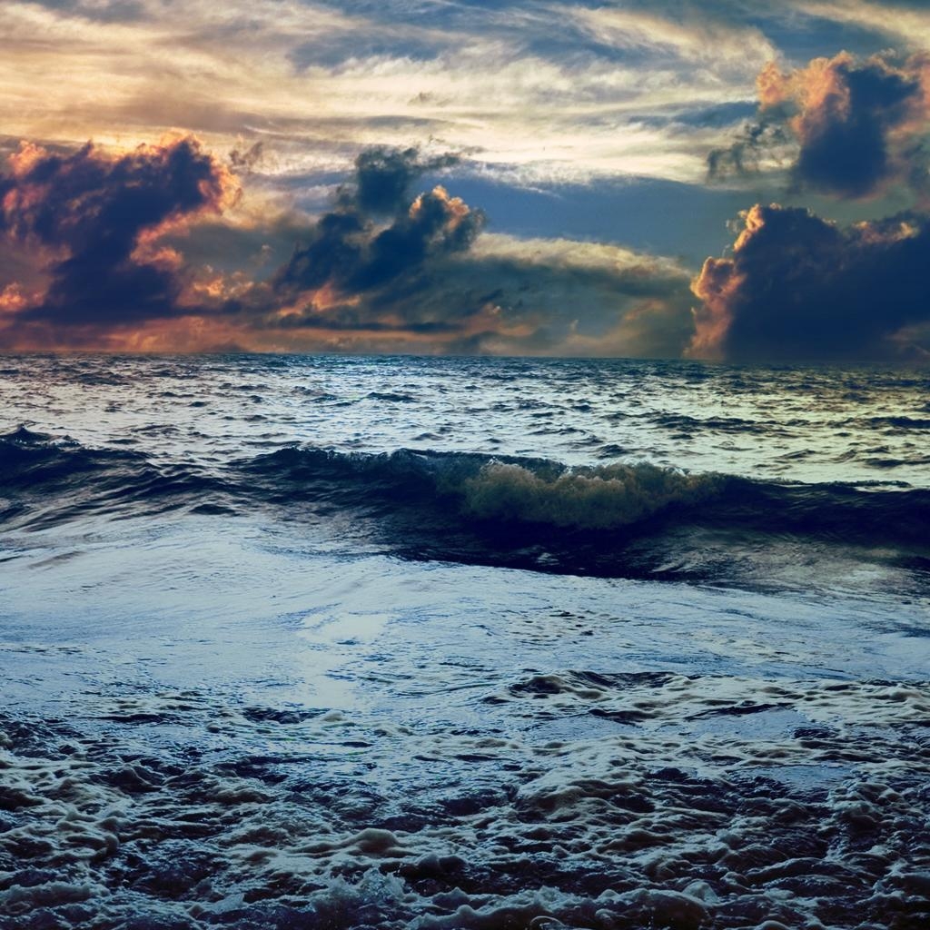 1030x1030 Sea Waves Landscape iPad Wallpaper Free Download, Phone