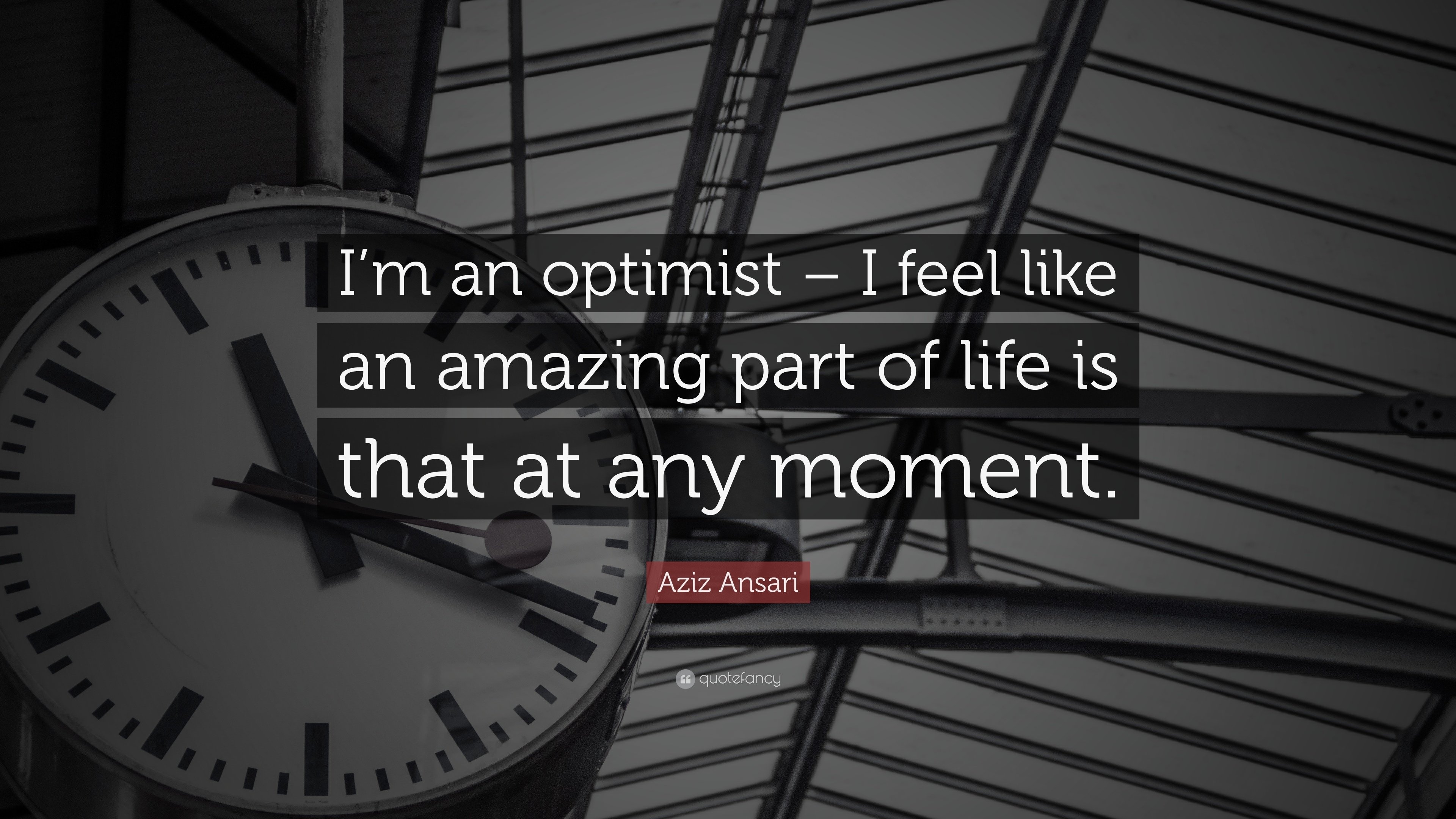 3840x2160 Aziz Ansari Quote: “I'm an optimist, Desktop