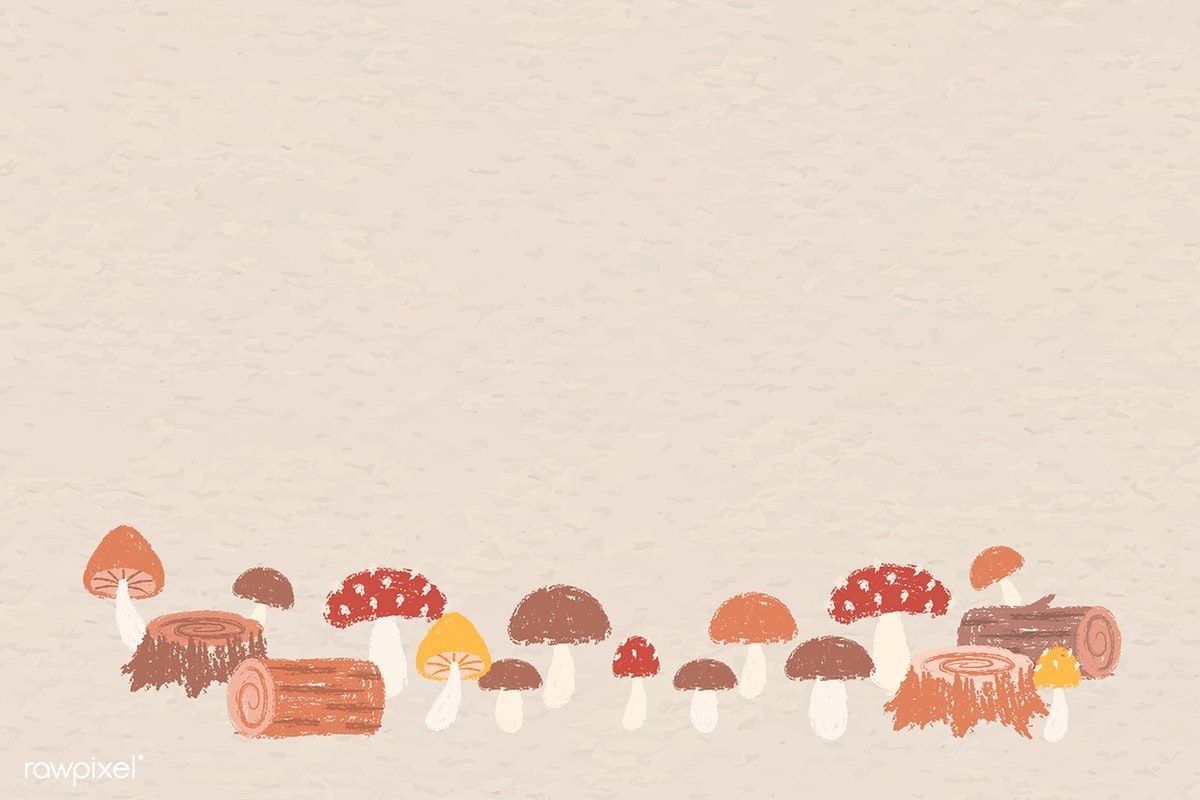 1200x800 Autumn mushroom themed background vector. premium image / manotang. Mushroom wallpaper, Fall wallpaper, Cute desktop wallpaper, Desktop