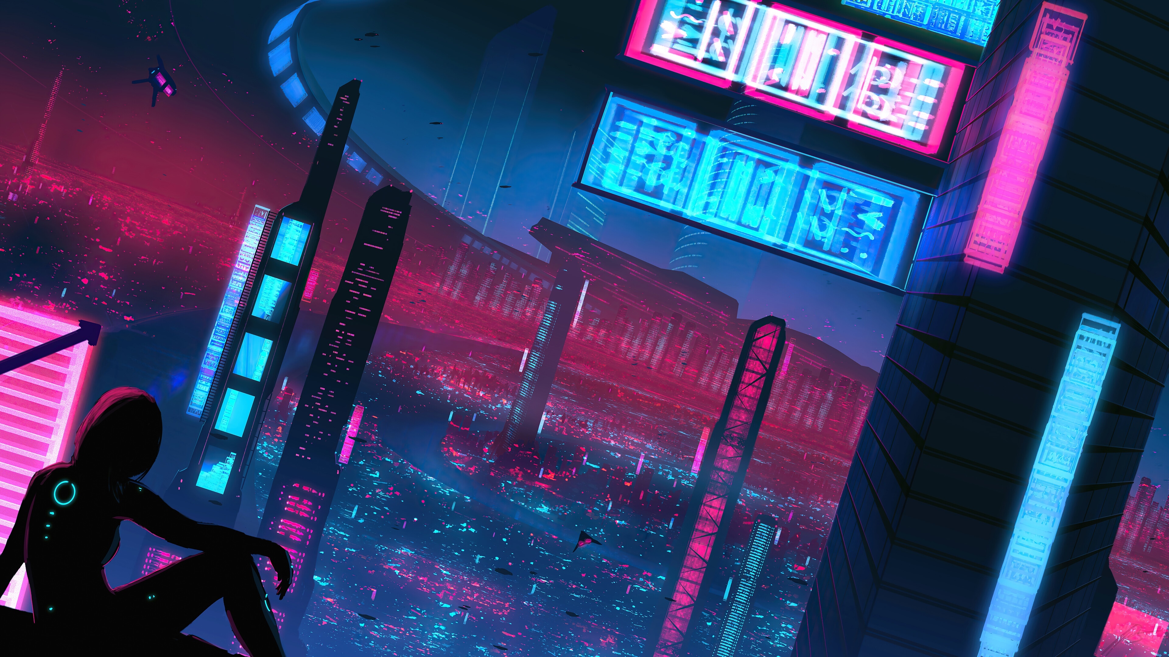 3840x2160 wallpaper, cyberpunk, sci fi, night, city, 4k, HD Gallery HD Wallpaper, Desktop